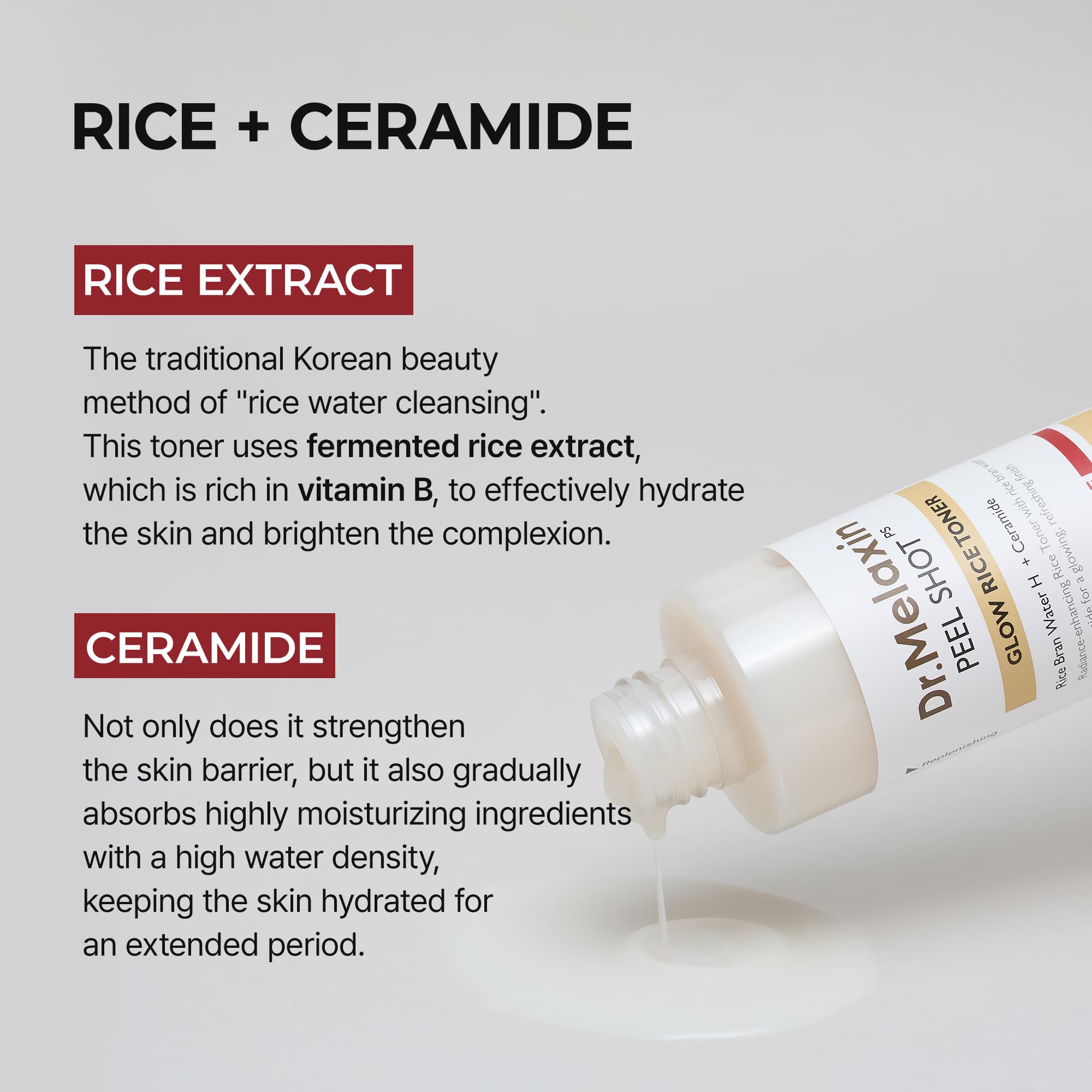 Dr.Melaxin Peel Shot Glow Rice Toner with Rice Extract & Ceramides, Hydrating & - Dr.Melaxin Official Product View 4