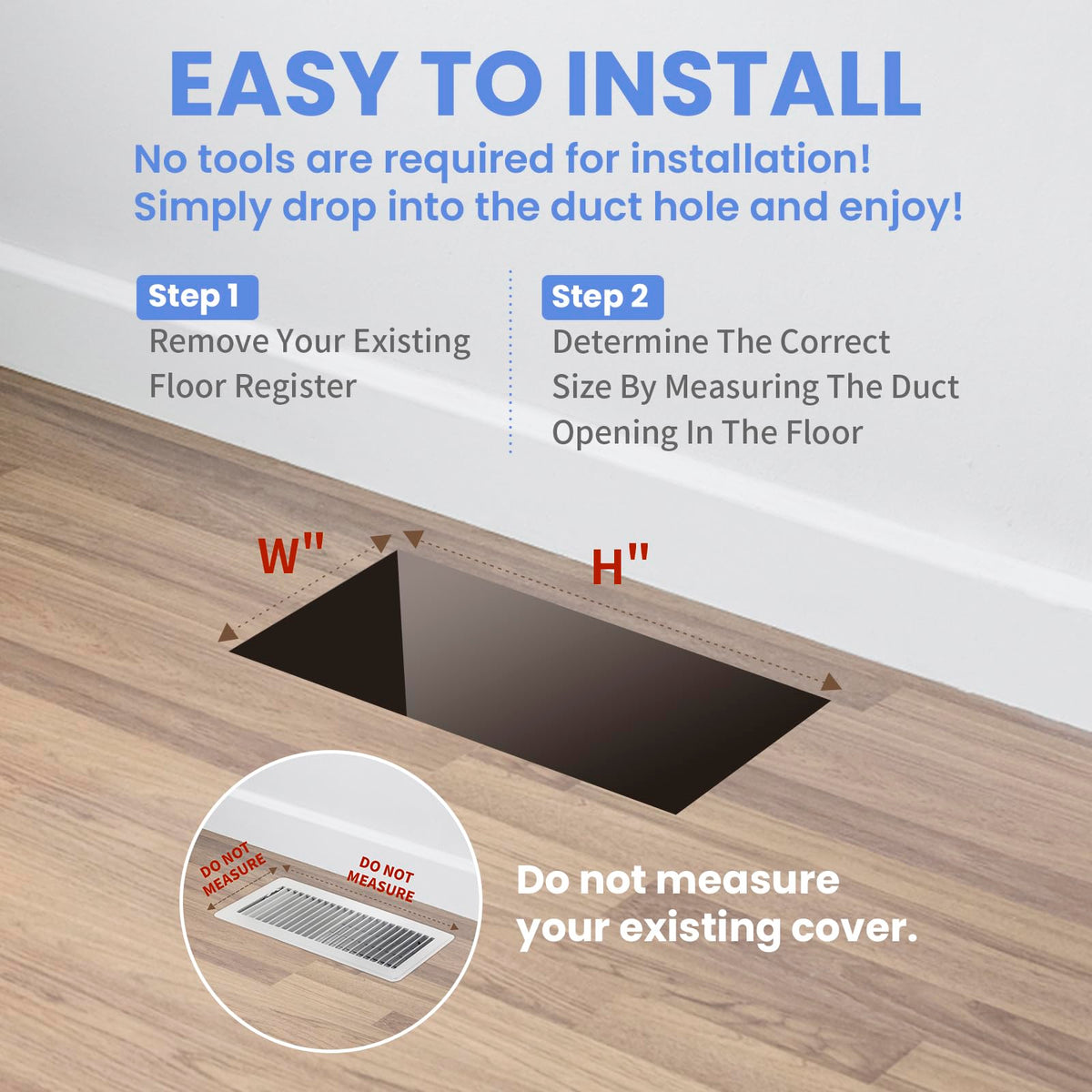 4x10 Inches 2 Pack Heavy Duty Walkable Floor Register - Howeall Official Imagery - 7