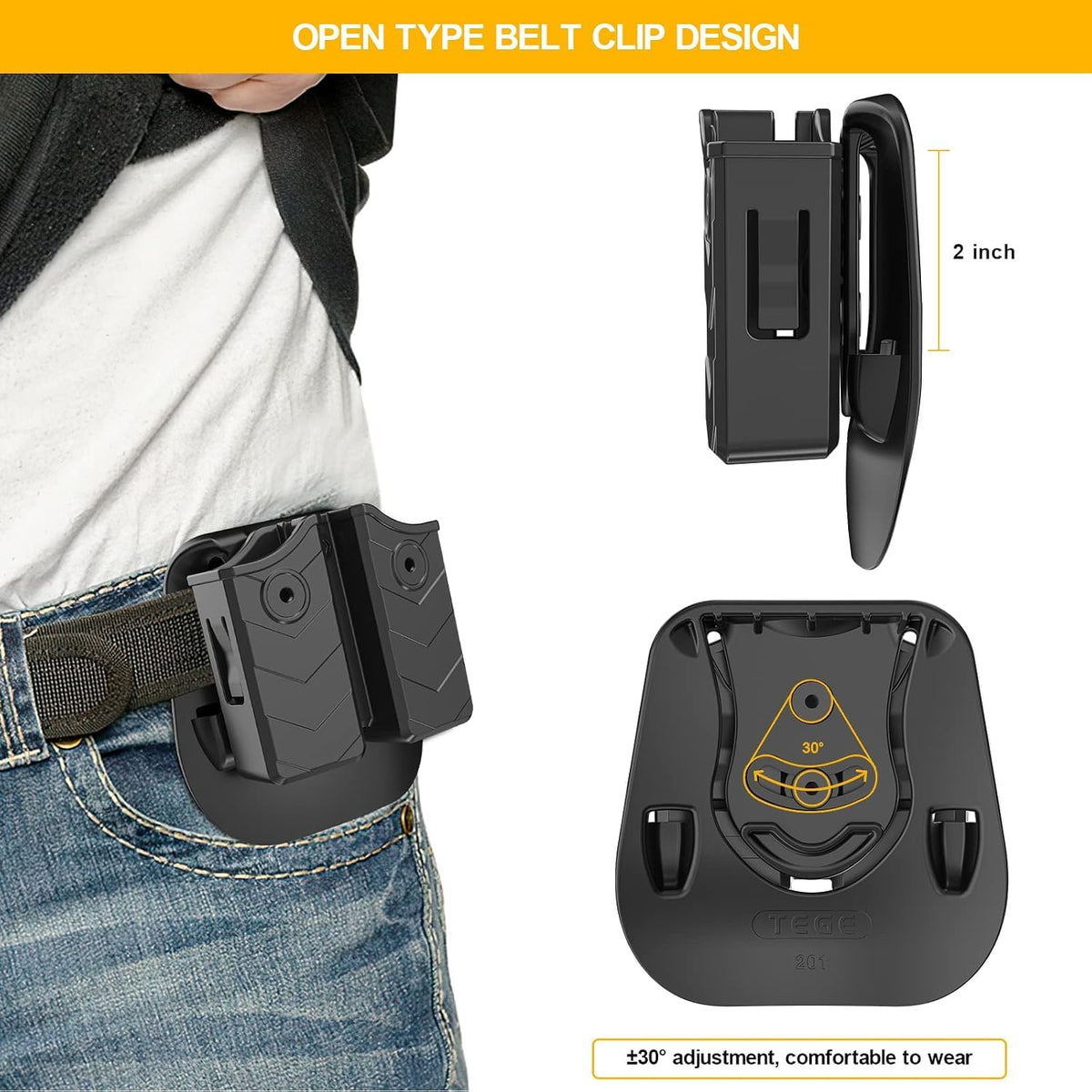 Universal Double Magazine Holster Compatible With Popular - FASTSPOK Official Imagery - 6