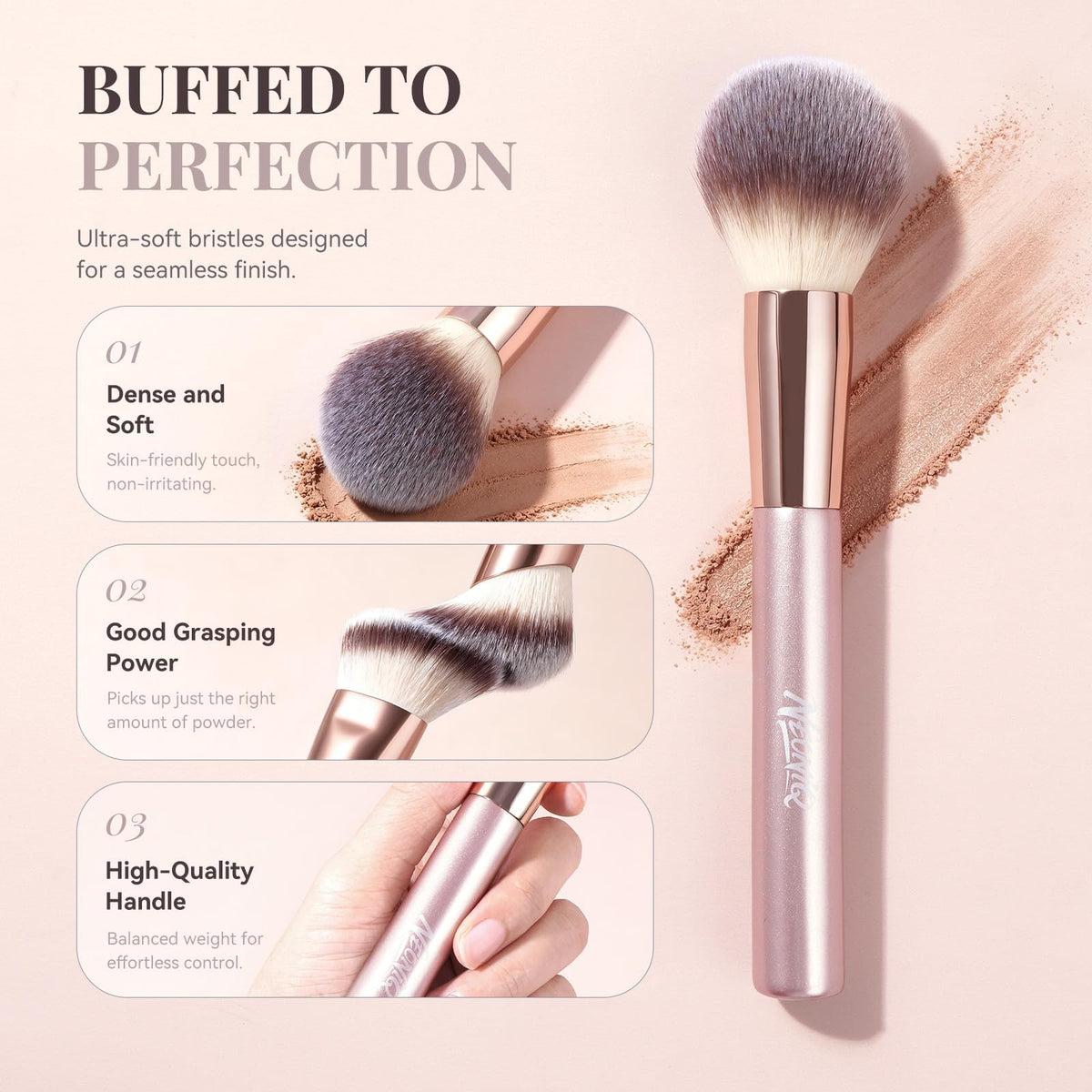 14 PCS Professional Makeup Brushes Set with Travel Cosmetic - NEONIQ Official Imagery - 5
