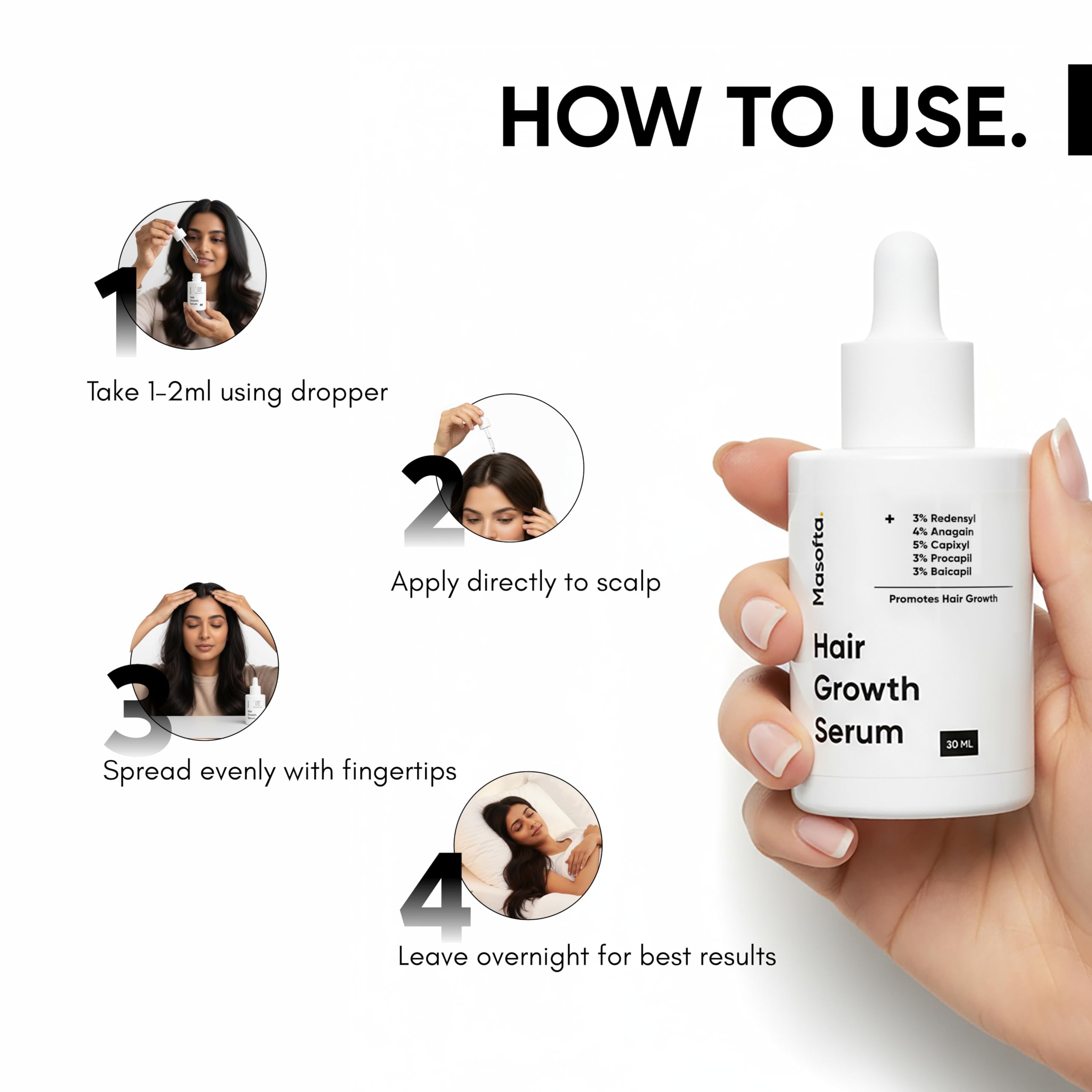 Masofta Hair Growth Serum For Density, Hair fall Control with 3% Redensyl, 5% - Masofta Official Product View 8