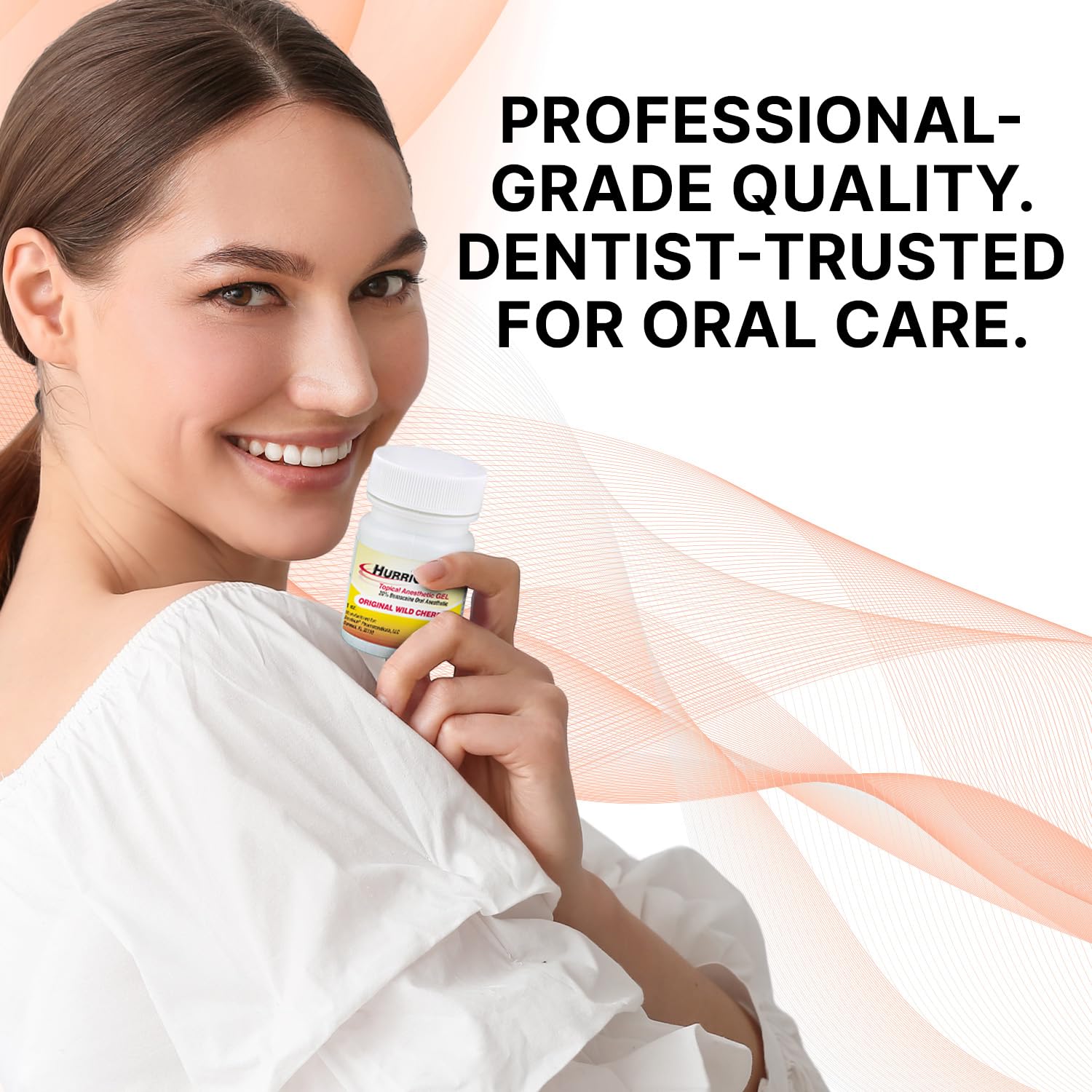 HurriCaine 20% Benzocaine Oral Pain Relief Gel, Wild Cherry 1oz