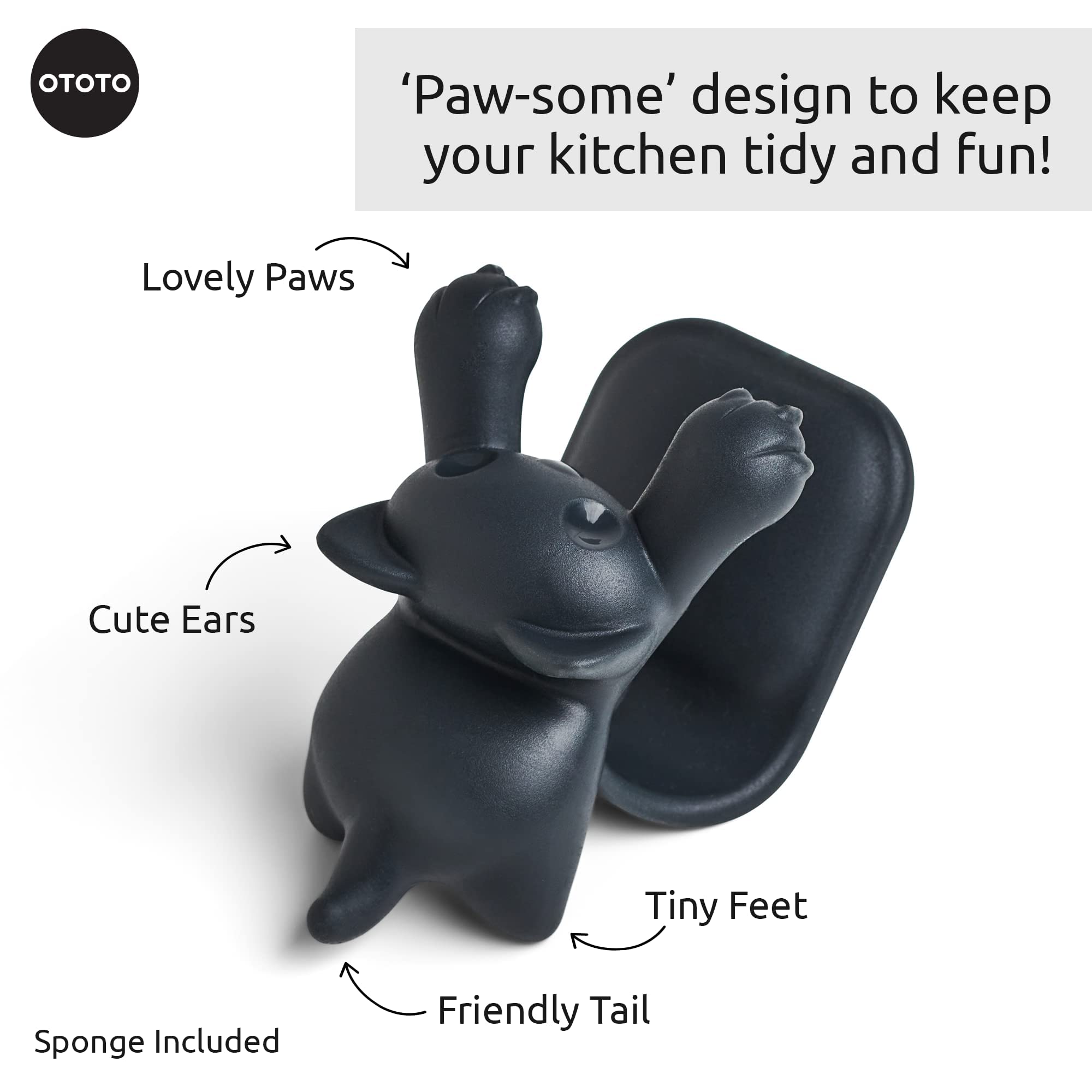 OTOTO Sponge Holder for Kitchen Sink - Comes With Dish Sponge - Dishwa - View 4