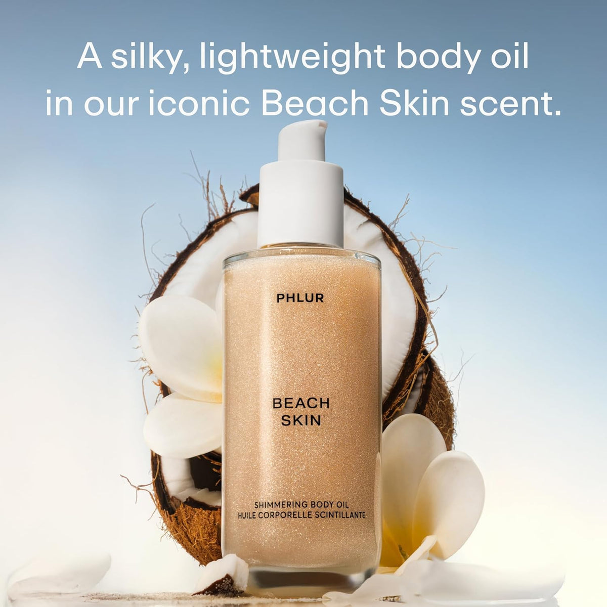 PHLUR Beach Skin Shimmering Body Oil 4 Oz Coconut Vanilla - PHLUR Official Imagery - 3