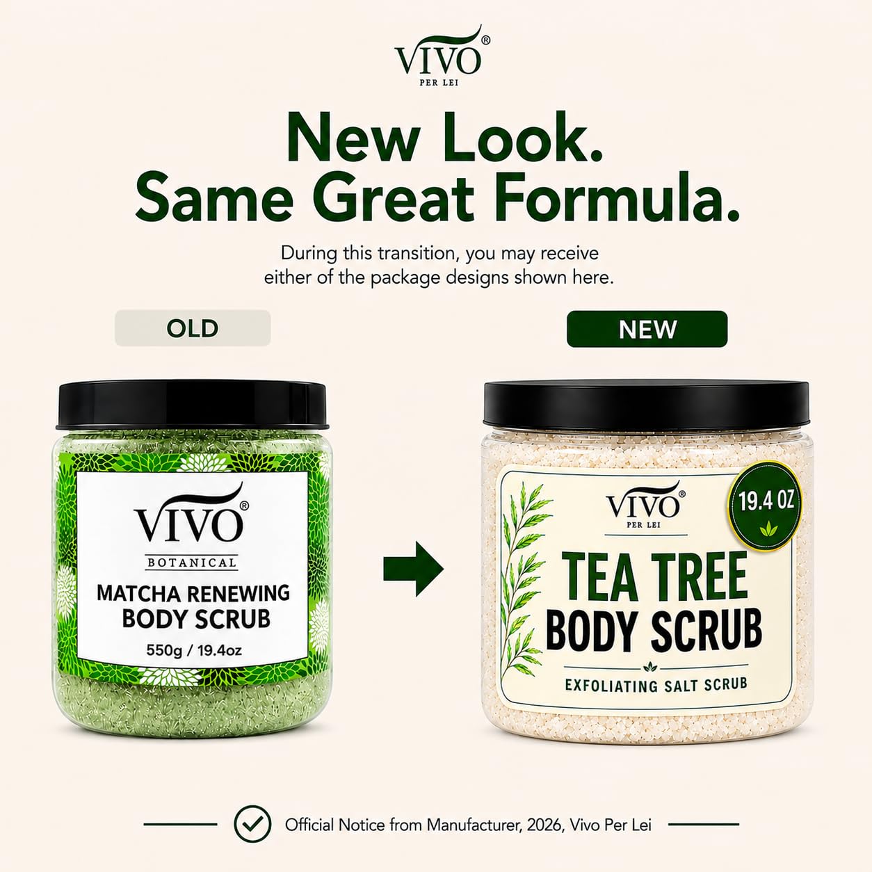Vivo Per Lei Tea Tree Body Scrub - Extra Large Size 19 - Vivo Per Lei Official Product View 4
