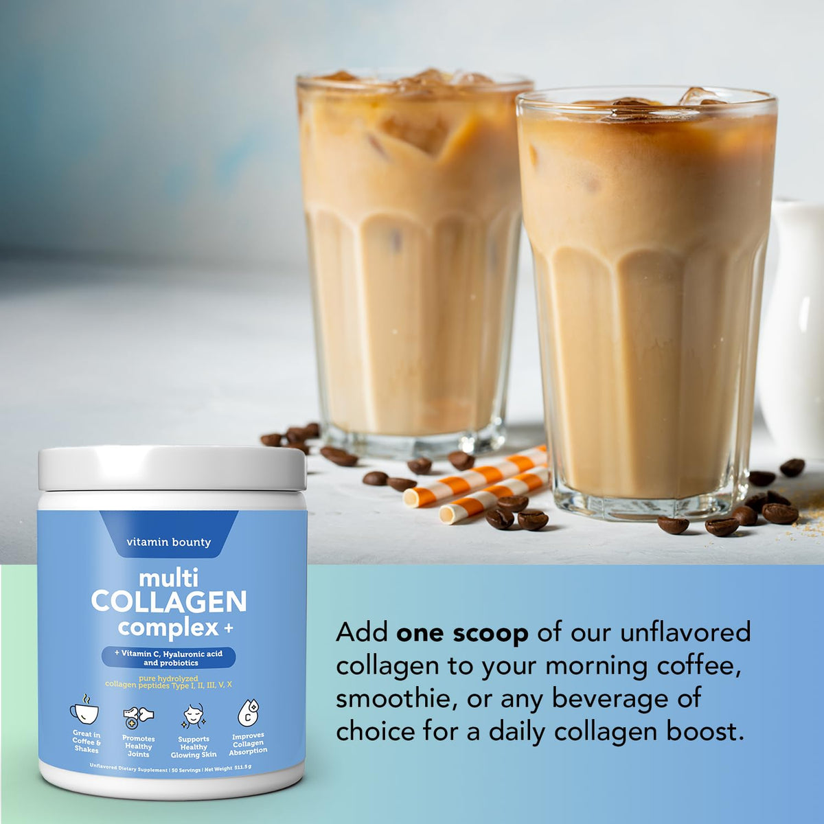 Vitamin Bounty Multi Collagen Peptides Powder for Men Women - Vitamin Bounty Official Imagery - 6