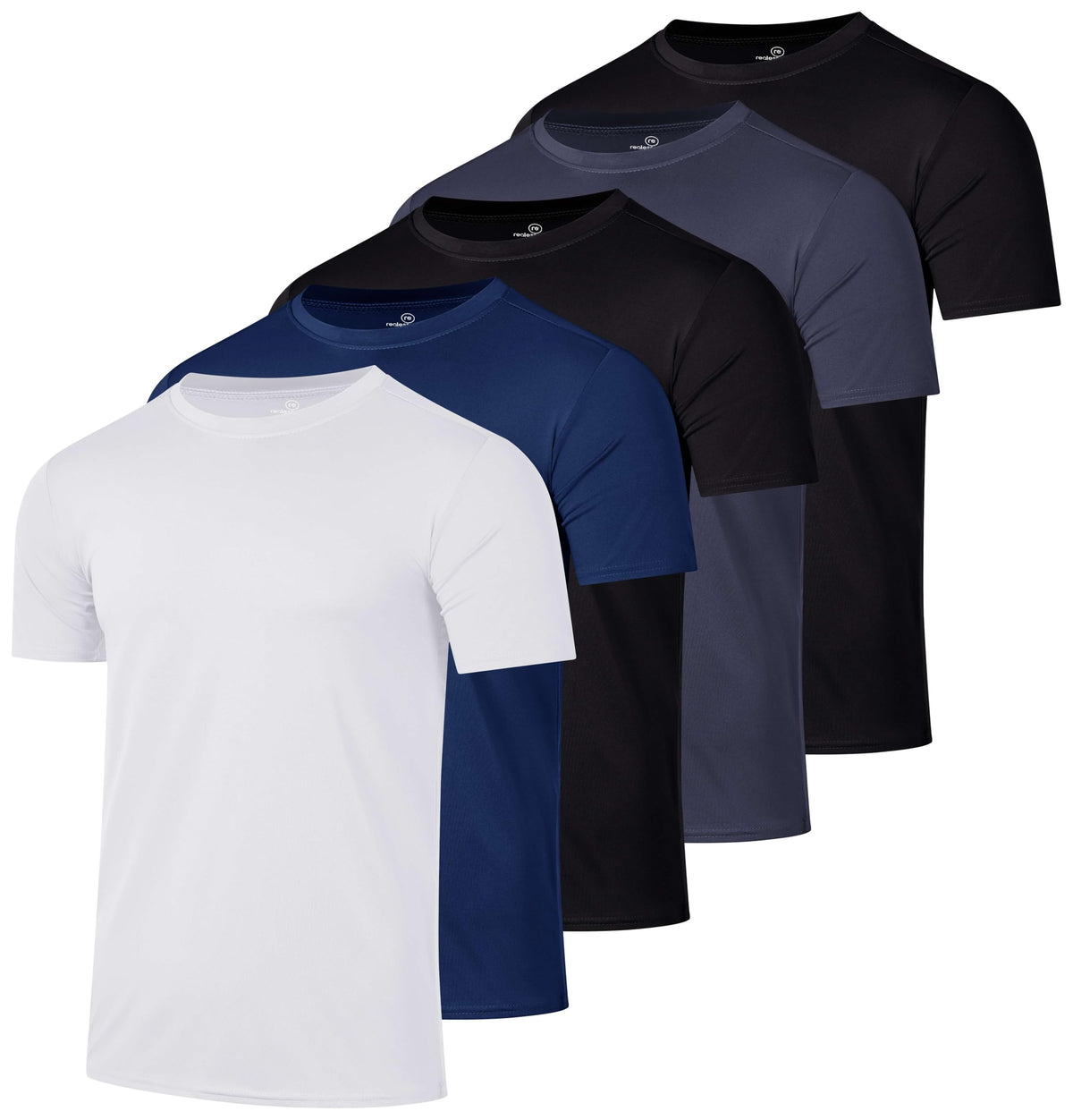 5 Pack Men s Dry Fit Workout T Shirts Crew Neck Athletic Gym - Real Essentials Official Imagery - 2