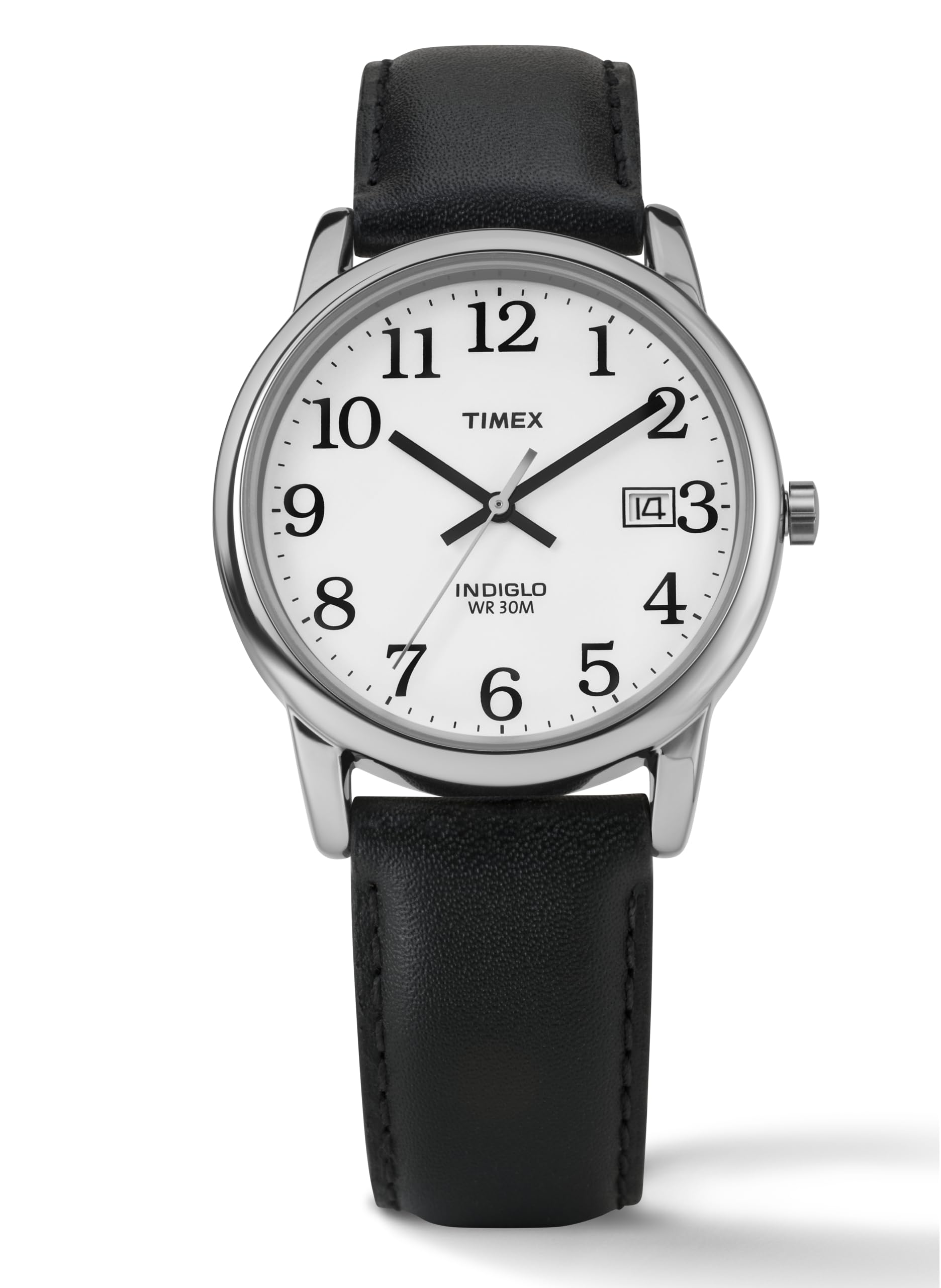 Timex Easy Reader 35mm Watch T2H281 Black Leather INDIGLO