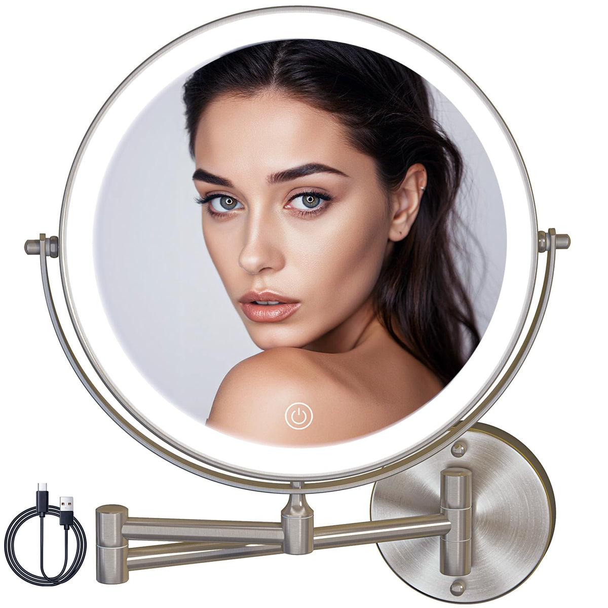 8 5 Wall Mounted Makeup Mirror with Light 2000mAh - Batuso Official Imagery - 1