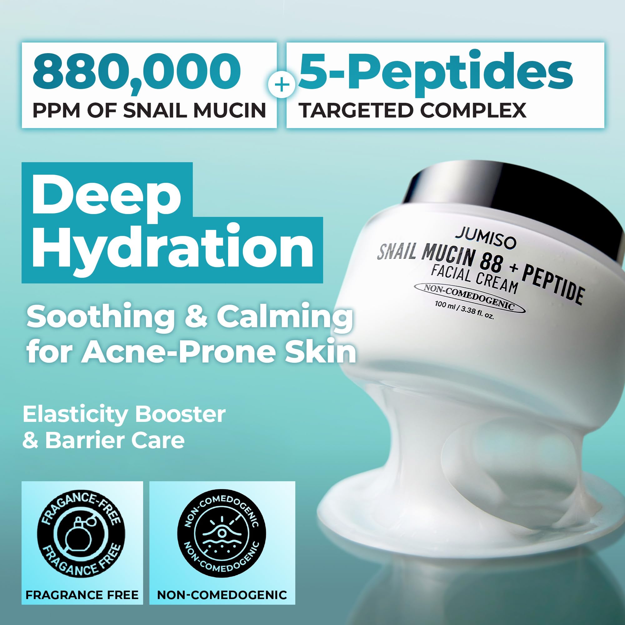 JUMISO Snail Mucin 88 Peptide Cream Korean Gel Moisturizer 3 - JUMISO Official Imagery - 3