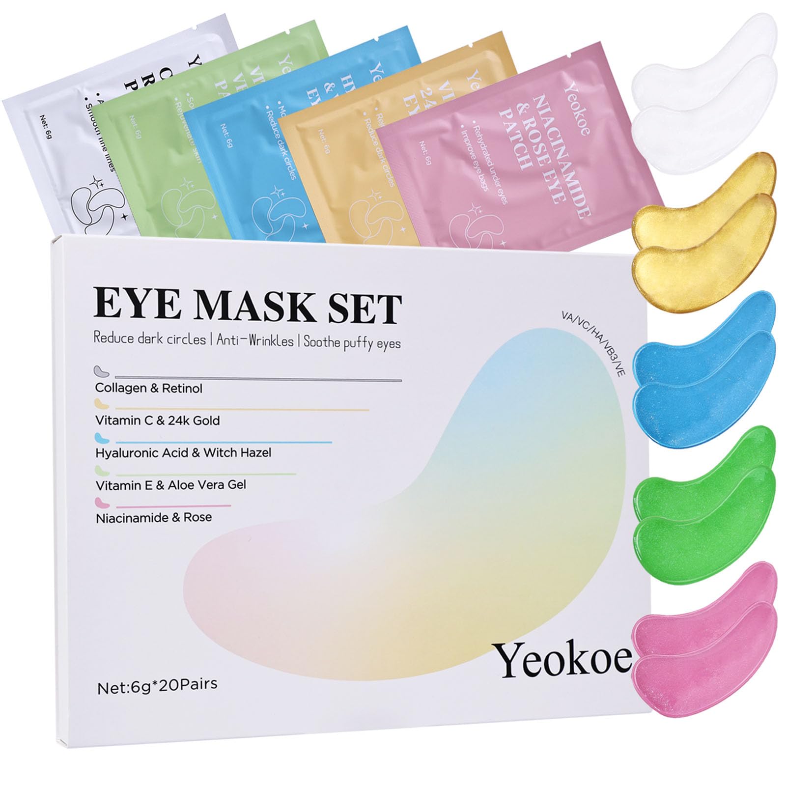 Under Eye Patches for Dark Circles,Eye Mask for Puffy Eyes With - Product Imagery