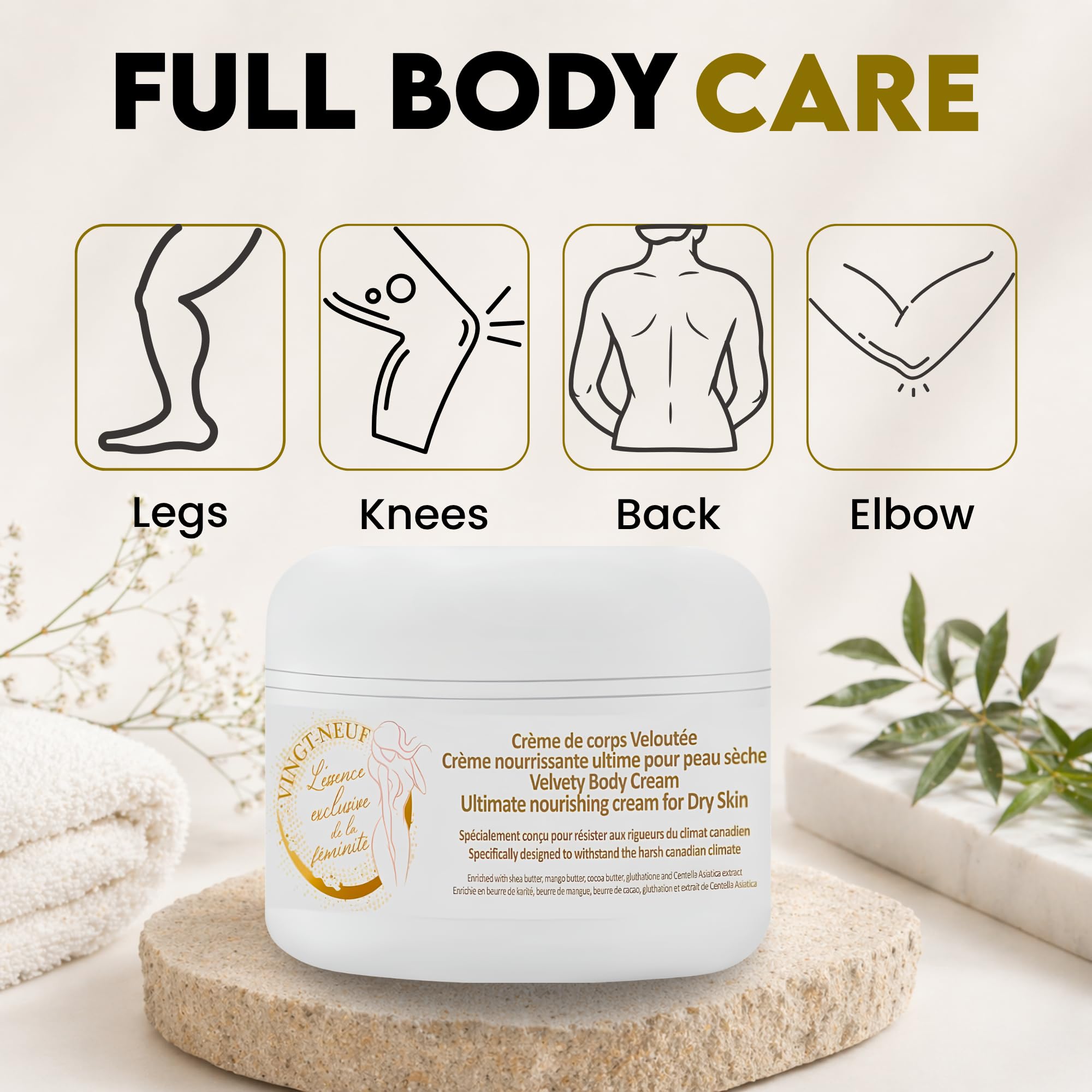 VINGT-NEUF 100 g / 3.53 oz Nourishing Body Cream for Dry Skin - VINGT-NEUF Official Product View 5