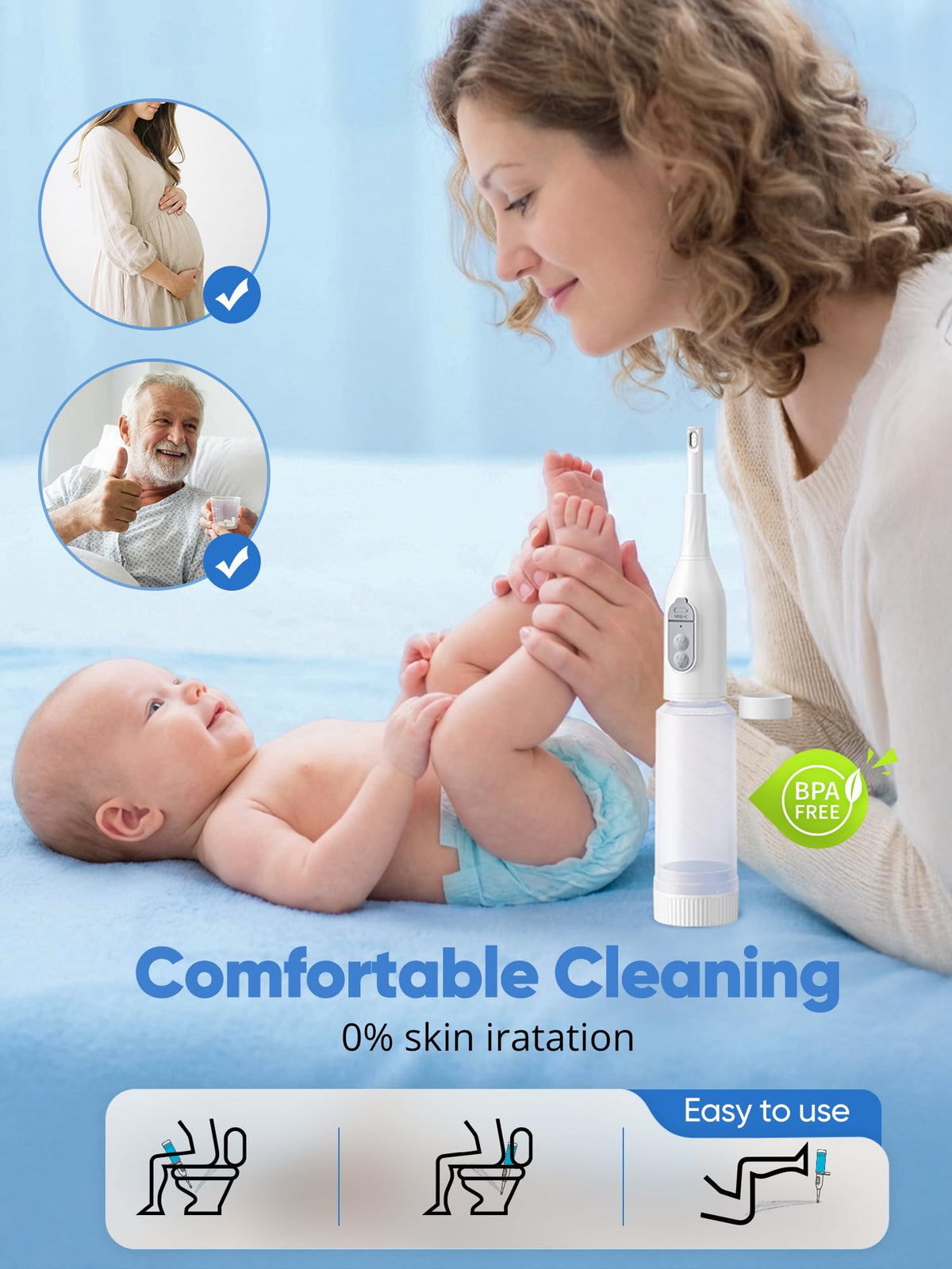 Portable Bidet for Travel Electric Peri Bottle with Dual - ONTHEWEI Official Imagery - 7