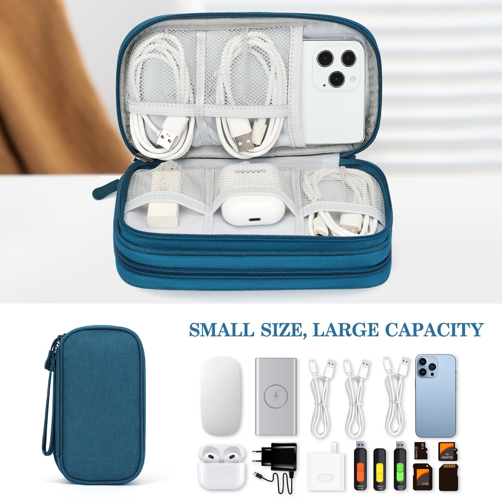 FYY Electronic Organizer, Travel Tech Pouch Bag, Cable Organizer Dark - View 6