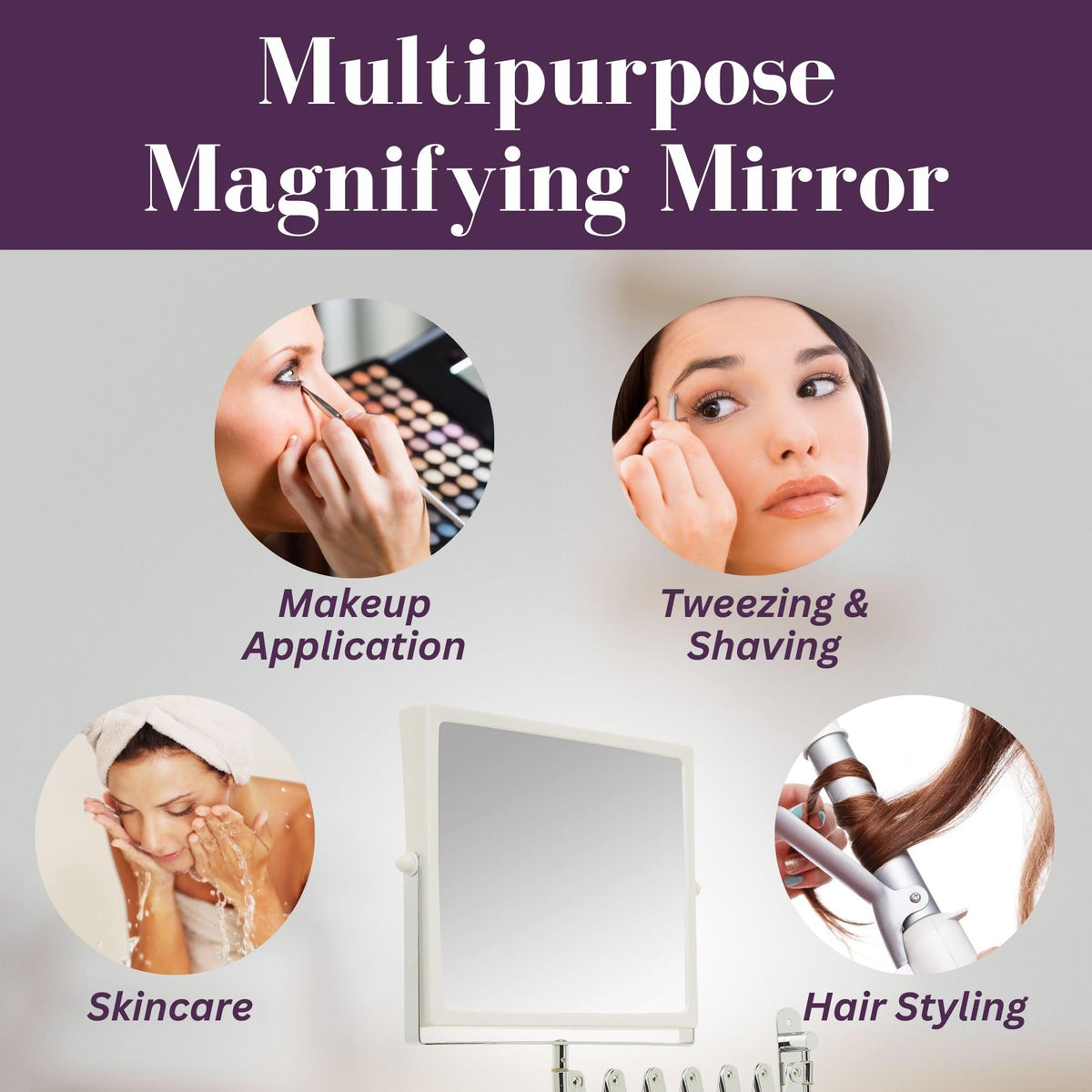 JERDON Wall Mounted Makeup Mirror - JERDON Official Imagery - 7