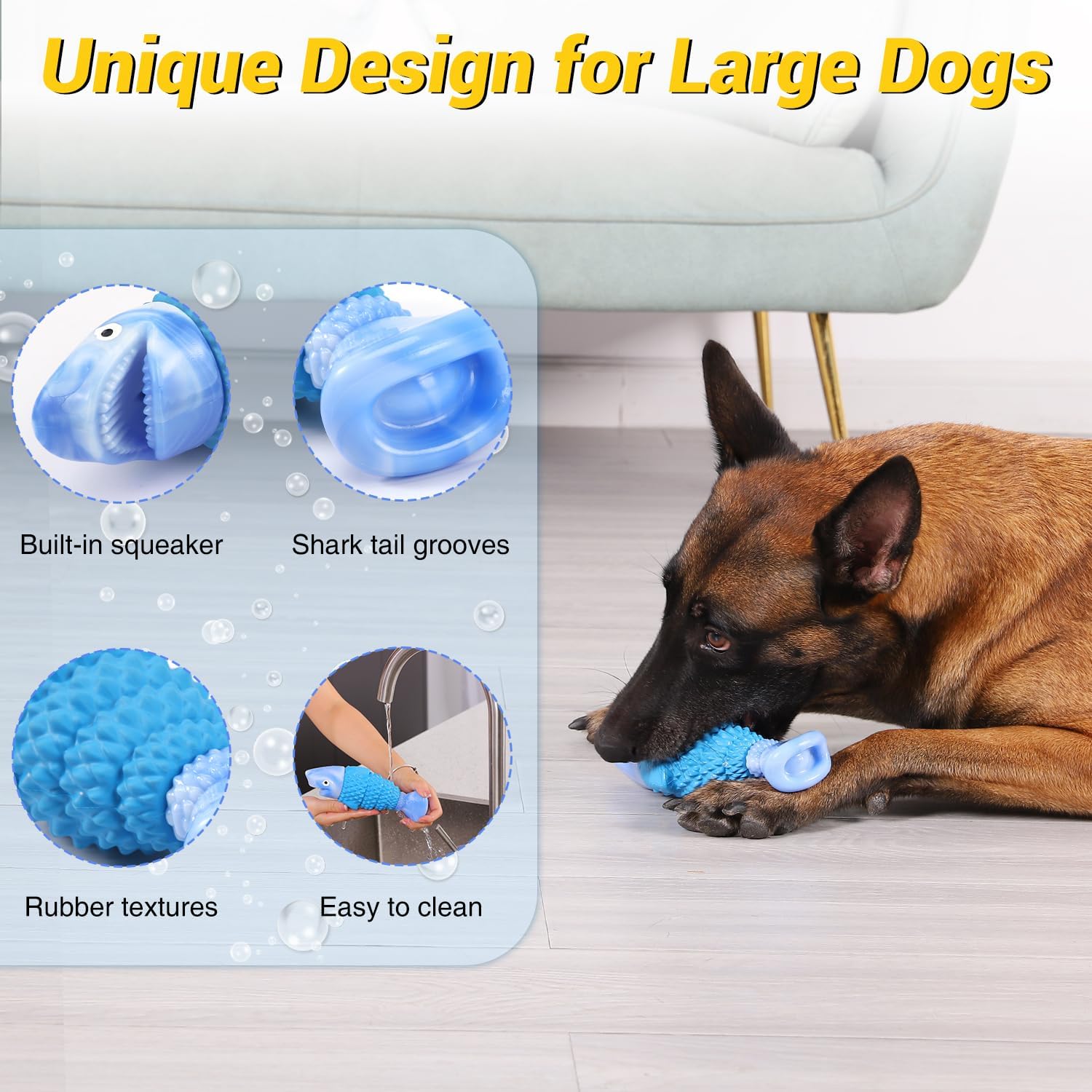 WinTour tough dog toy for aggressive chewers, indestructible dog chew made of durable rubber and designed for heavy biting.