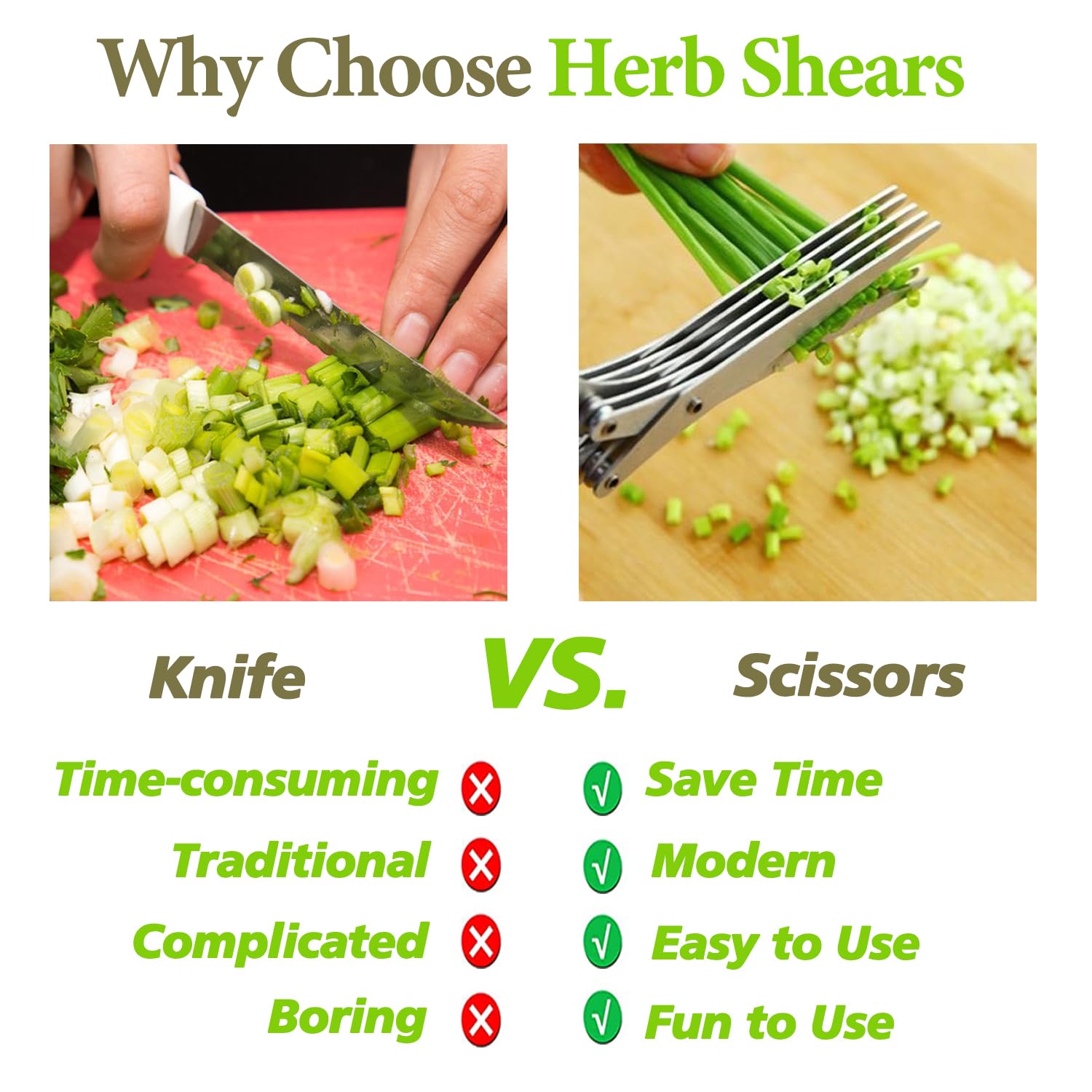 JOFUYU 2026 Upgraded Herb Scissors, 5-Blade Kitchen Herb Shears - View 4