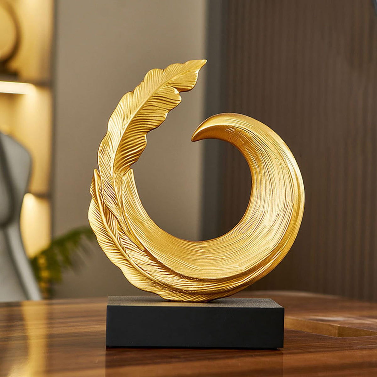 Abstract Art Sculpture Resin Gold Decorative Statue Modern - XYQXYQ Official Imagery - 5