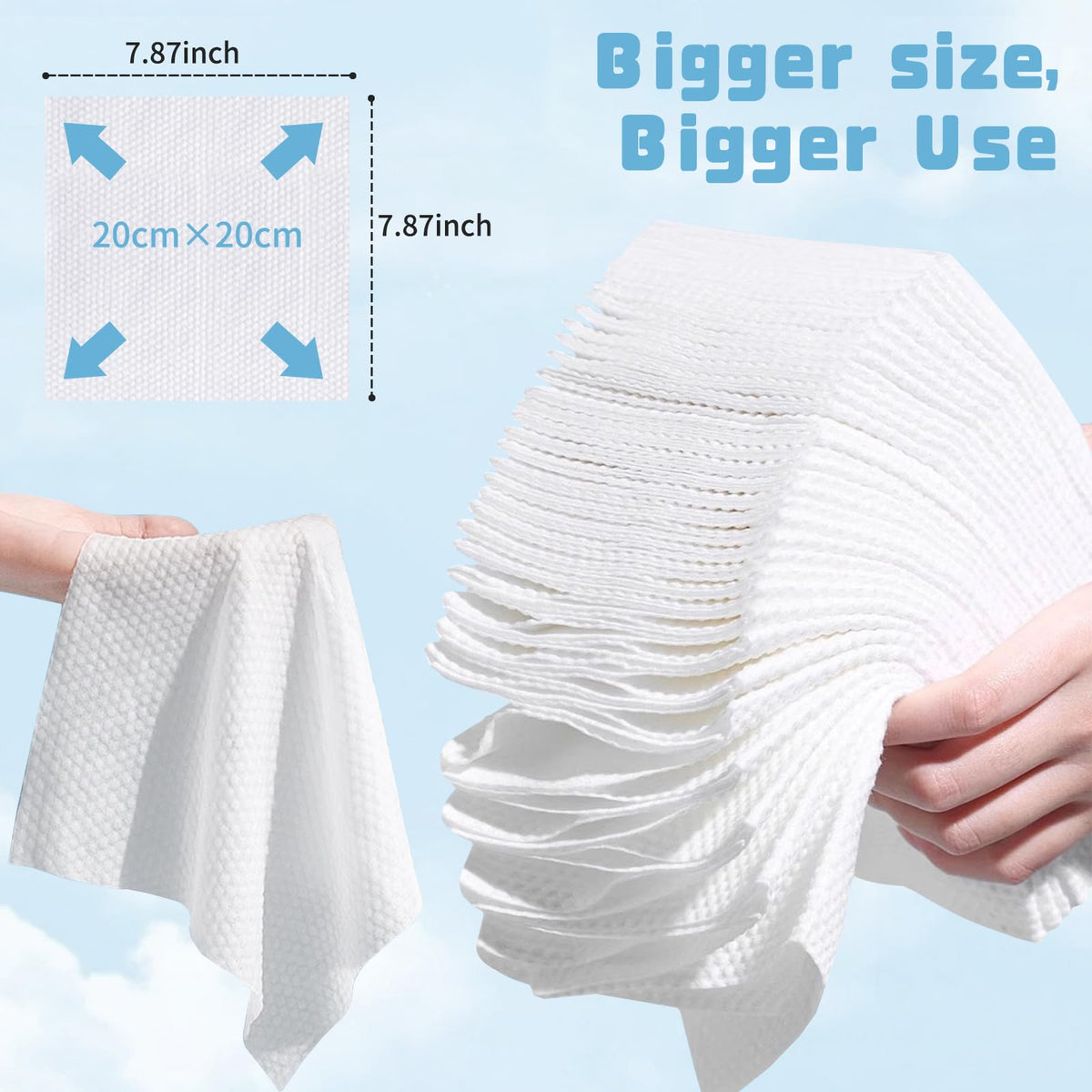 100 Count Disposable Face Towel Biodegradable Facial Dry - MISHCHI Official Imagery - 7