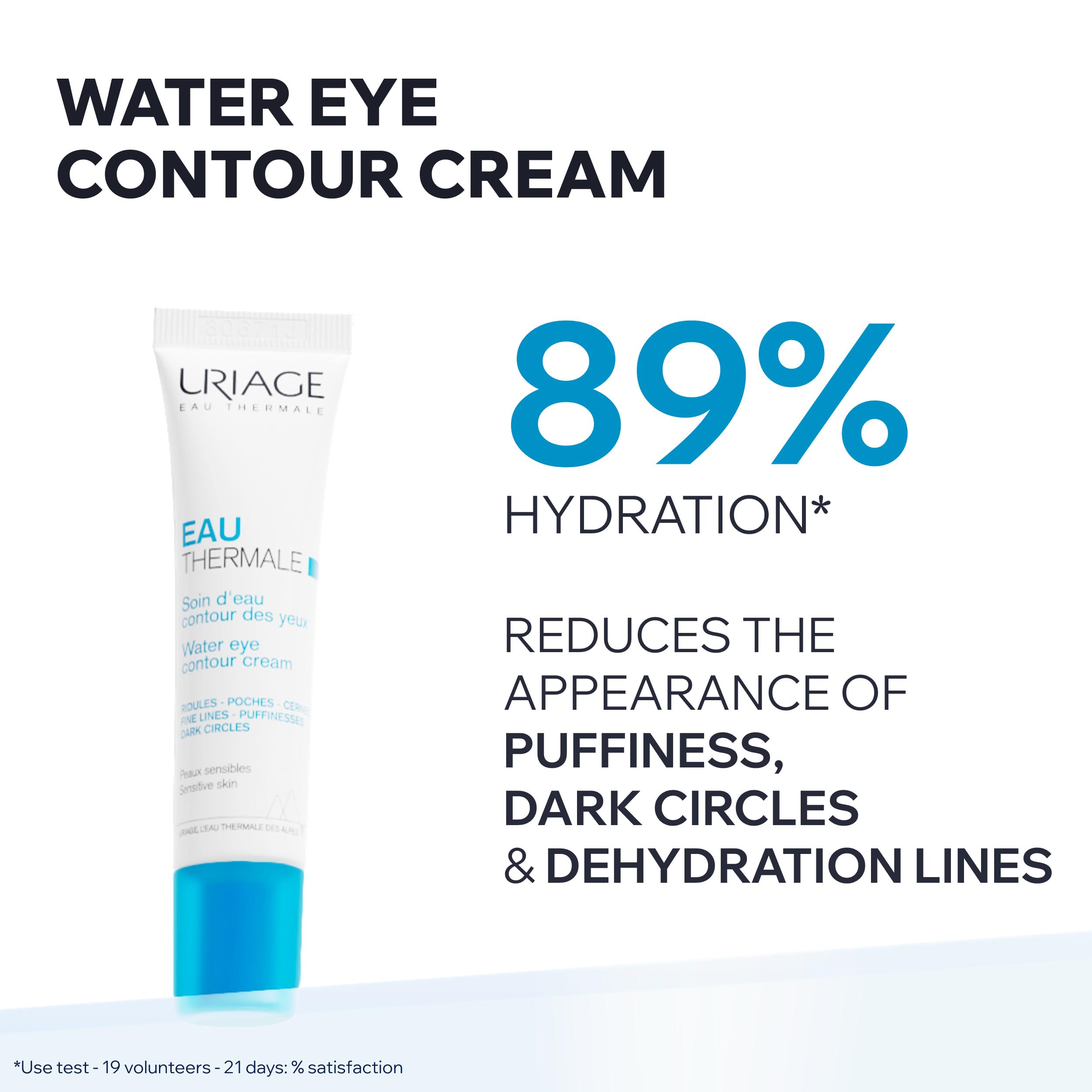 Uriage Eau Thermale Water Eye Cream, Ultra-Fresh Eye Care, Hyaluronic Acid