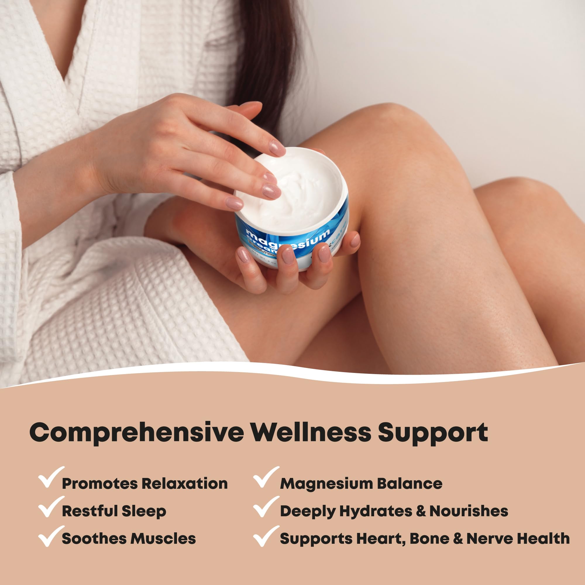 EpixCare Magnesium Cream skin moisturizer in a 4oz jar, designed for neuropathy relief and relaxation.