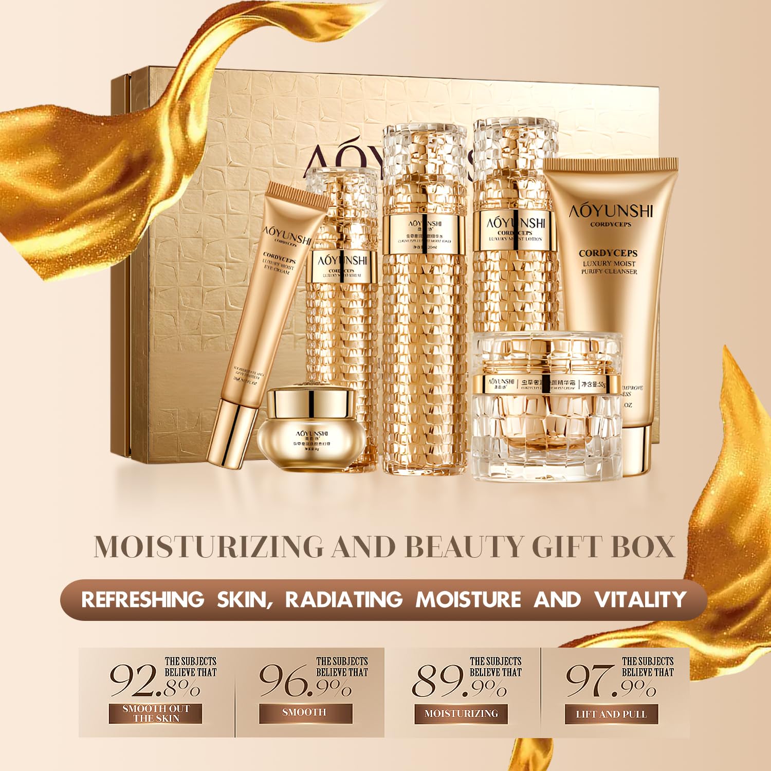 Luxurious Hydrating Skincare Gift Set with Cordyceps Extract - MEIYUANNAISI