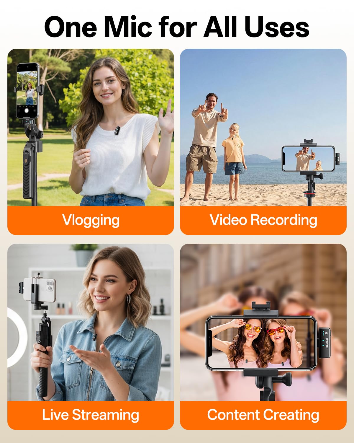 Wireless Mini Lavalier Microphone for iPhone 17 16 15 - Apipolla Official Imagery - 8
