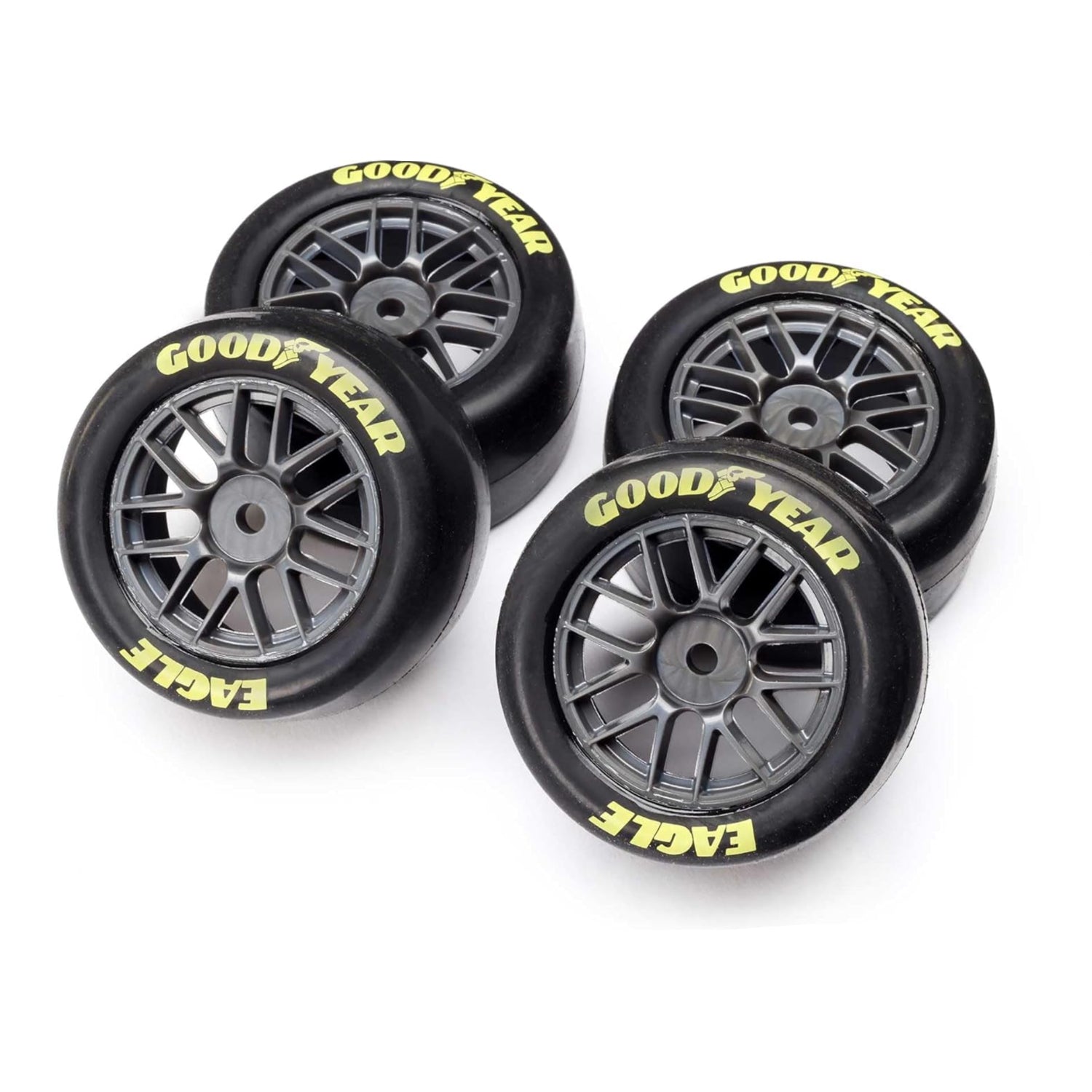 Losi Goodyear Eagle mounted tires soft 4 with detailed tread pattern, designed for remote control off-road vehicles.
