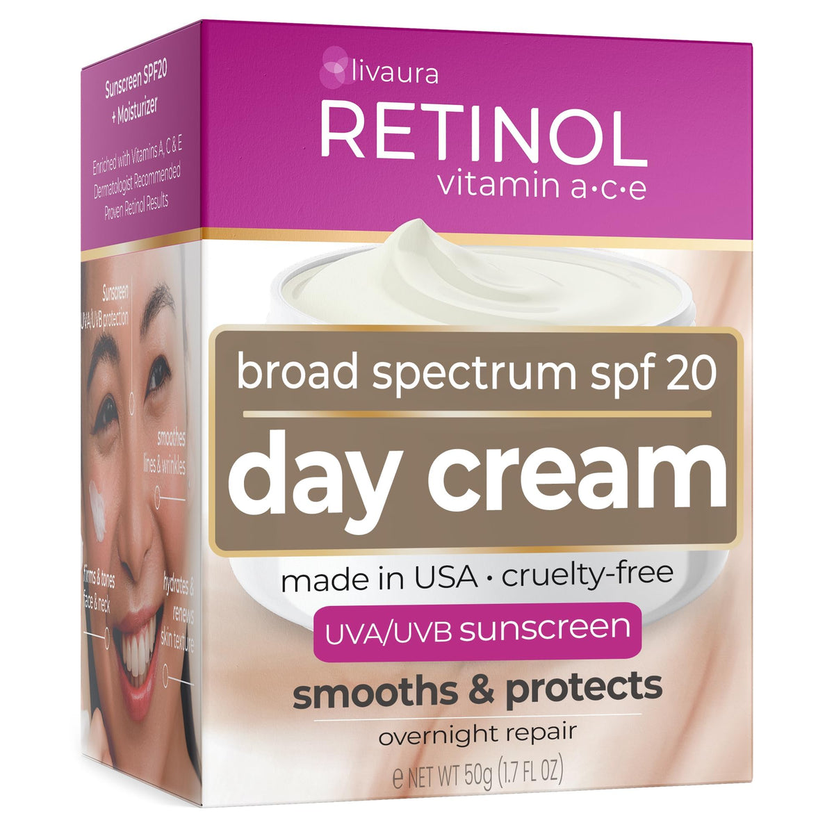 LIVAURA Retinol Day Cream SPF 20 for Women - Retinol Official Imagery - 2