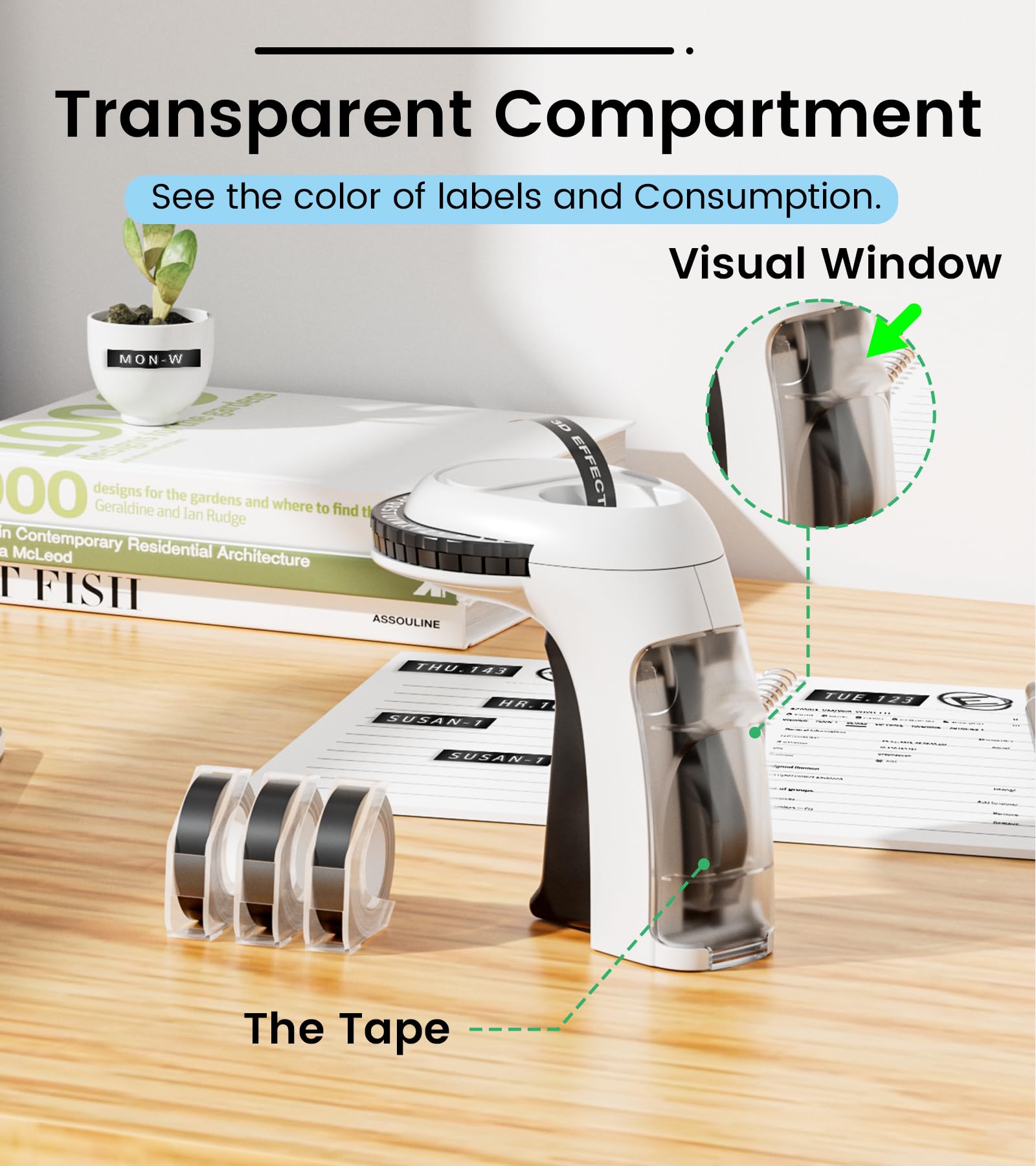 EazeID Label Maker Embossing, Embossed Vintage Label Maker with 3 - EazeID Official Product View 8