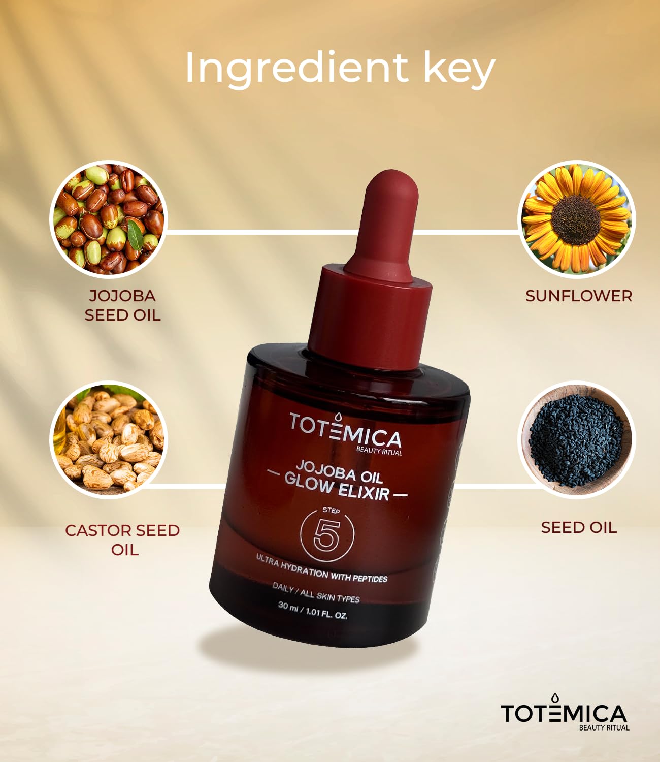 TOTEMICA Organic Jojoba Oil Glow Elixir Face Oil with - TOTEMICA Official Imagery - 4