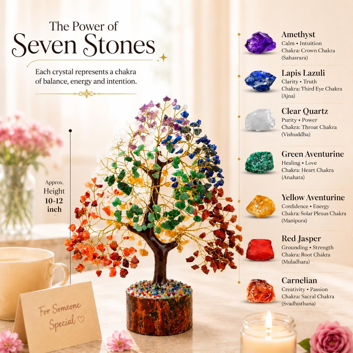 Crocon 7 Chakra Crystal Tree of Life Healing Crystals Tree - Crocon Official Imagery - 7