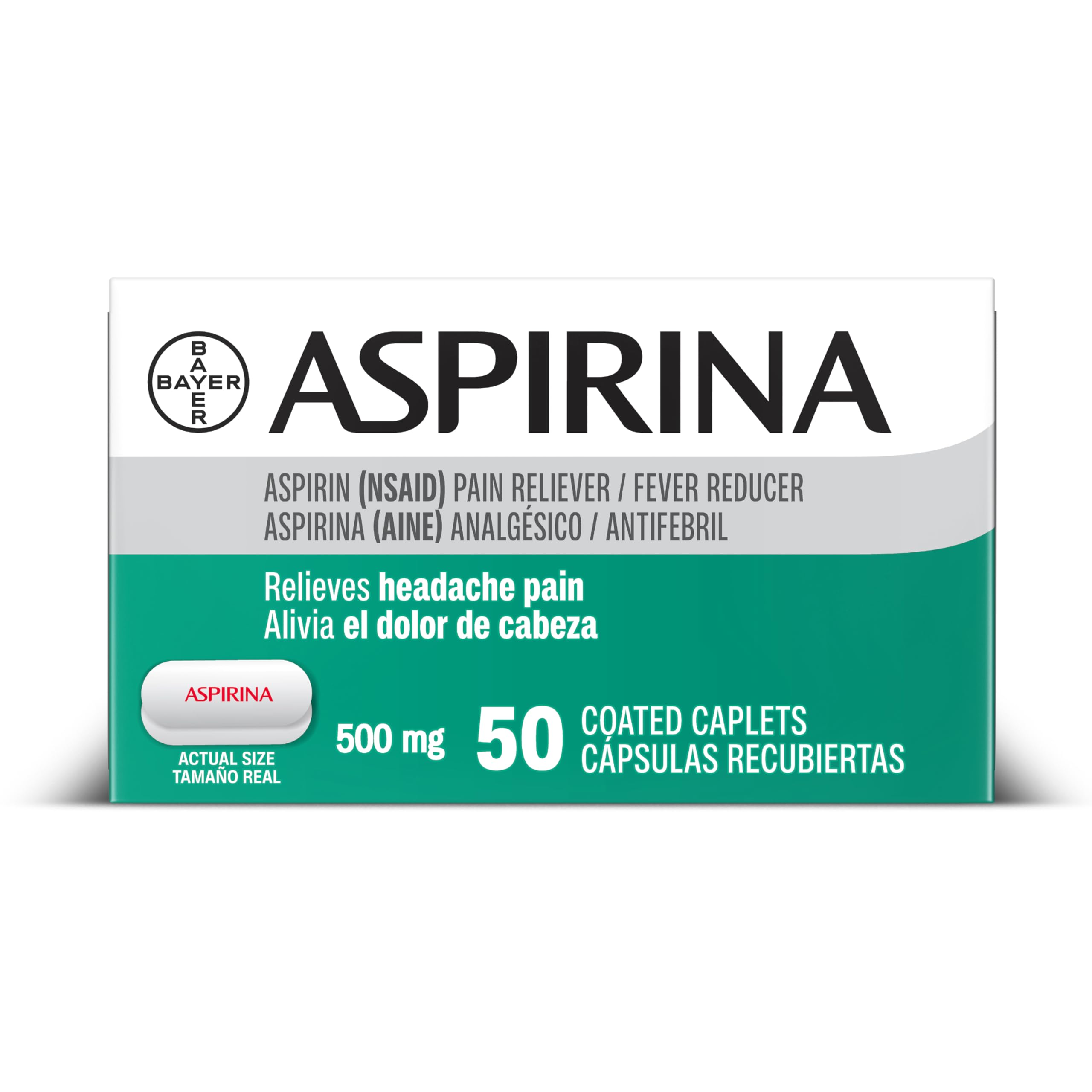 Aspirina Pain Reliever 500mg Aspirin – 50 Count