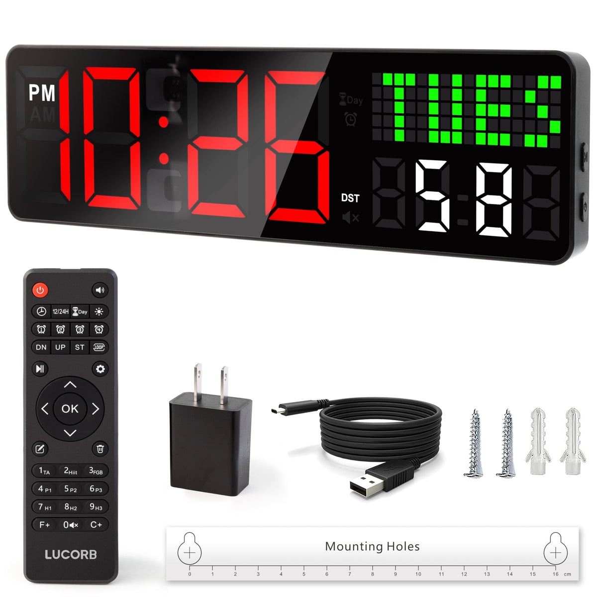Home Gym Timer 12 Interval Workout Clock with Seconds - LUCORB Official Imagery - 2