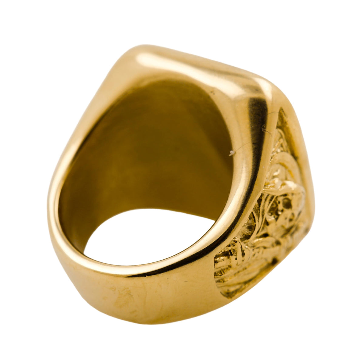 Grim Reaper Ring for Men Gold Skull with Scythe Signet - ZMY Home Official Imagery - 7