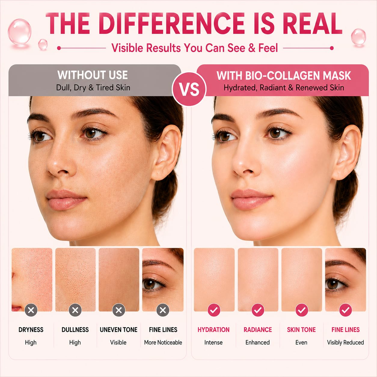 Premium 4-Pack bio-collagen real deep mask Hydrogel, beauty - GARDERIE