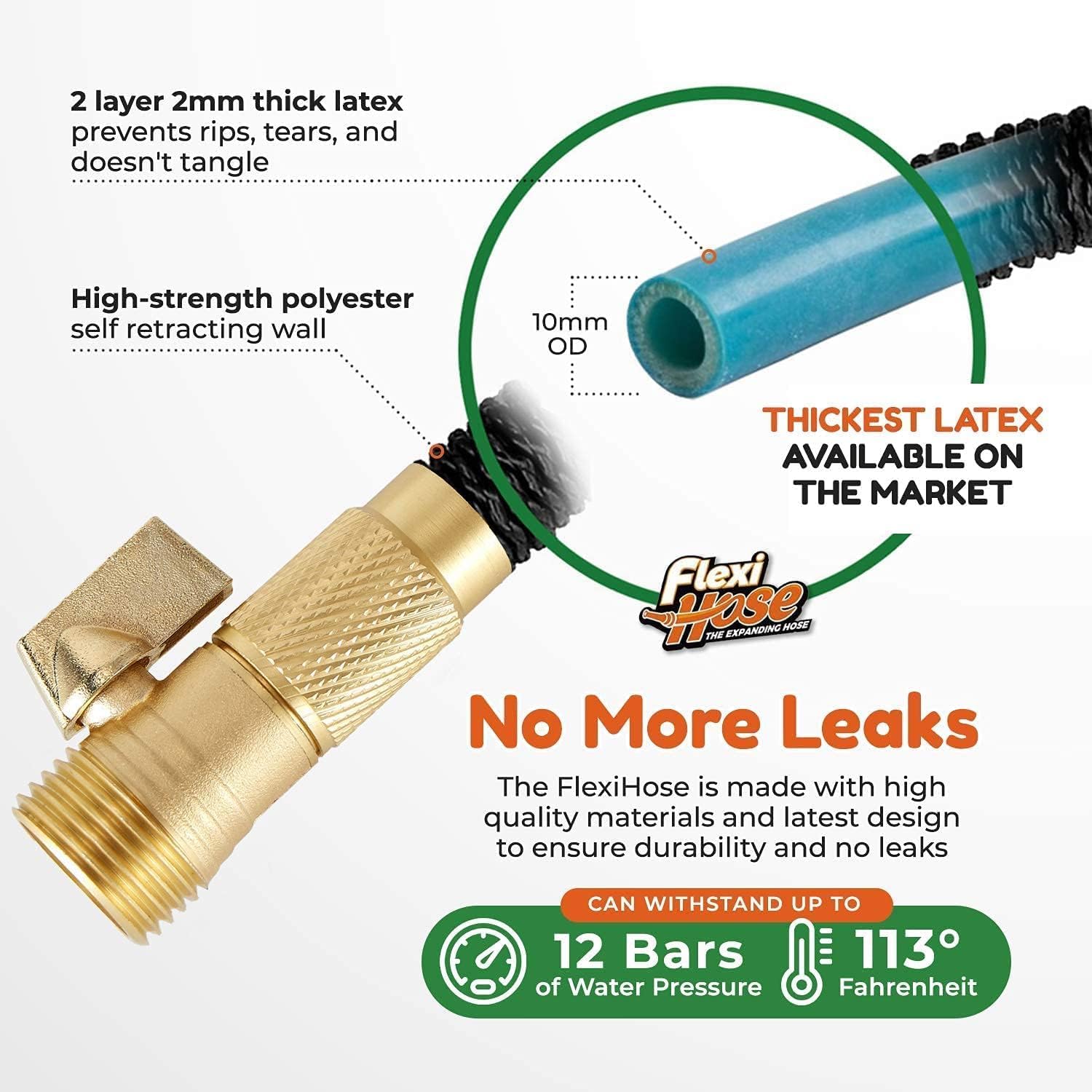 Flexi Hose with 8 Function Nozzle, 100FT - Lightweight Expandable - Flexi Hose Official Product View 4