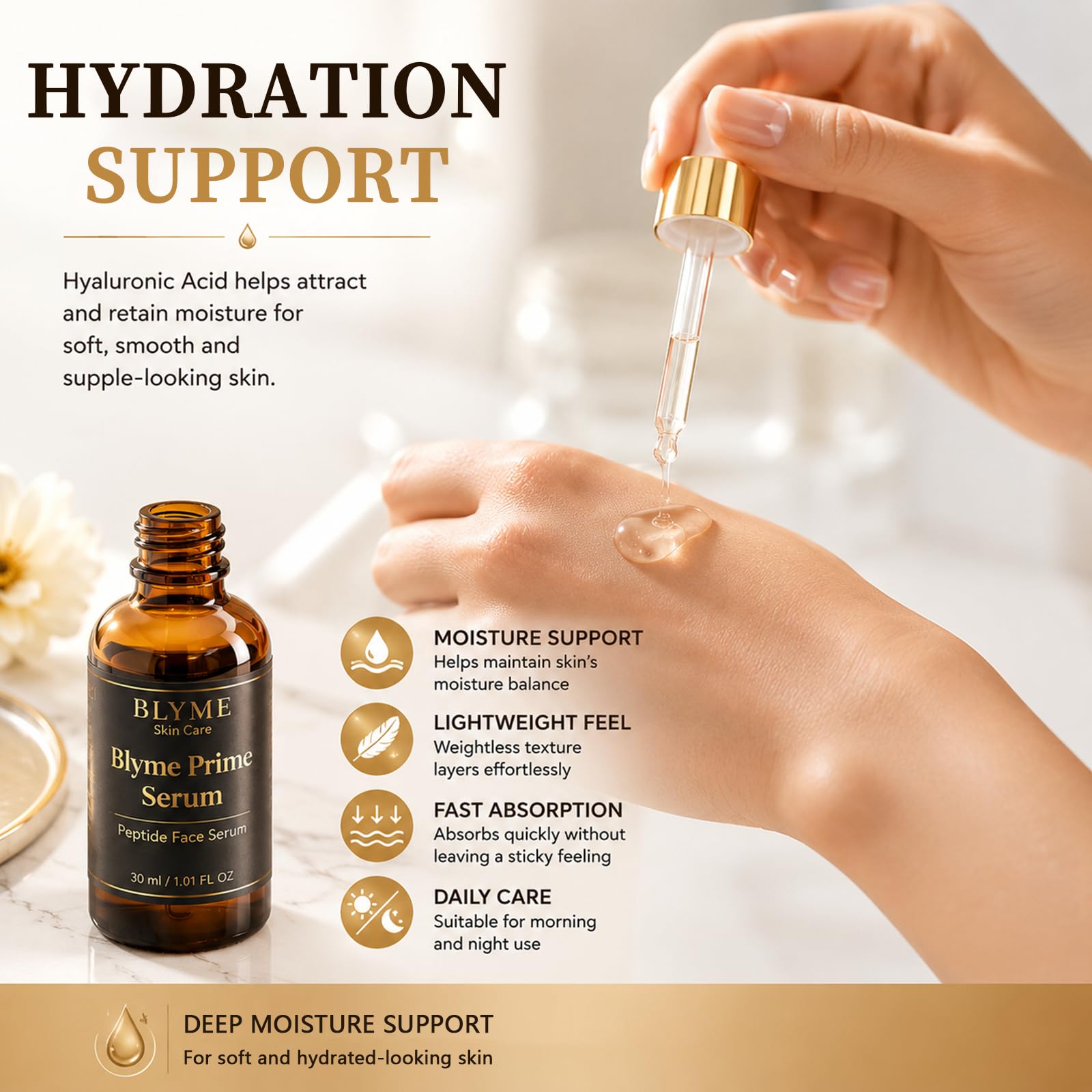 BLYME Prime Elixir Peptide Face Serum with Hyaluronic Acid - Luooin Official Imagery - 5