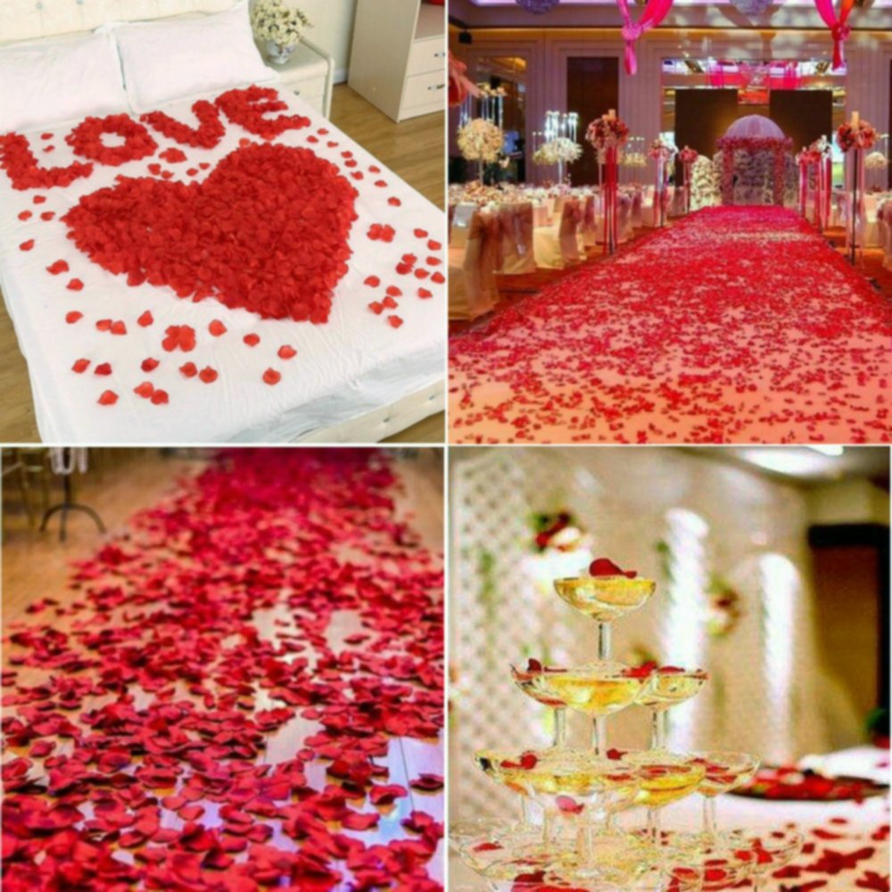 CODE FLORIST 2200 PCS Dark-Red Silk Rose Petals for Romantic Night,Wedding,Proposal Anniversary