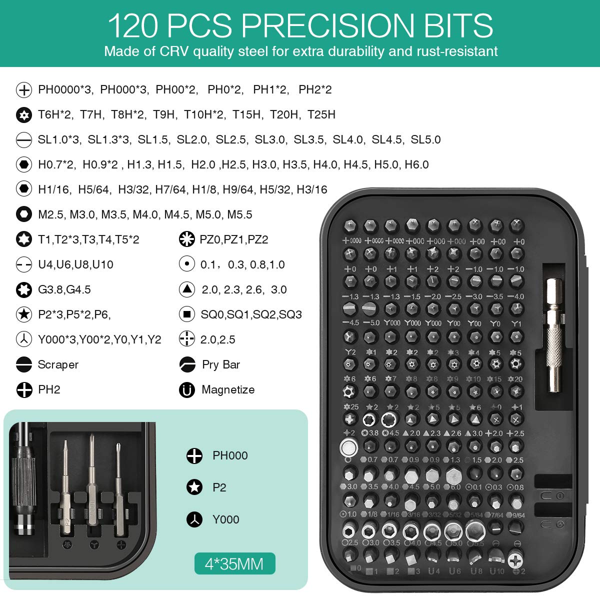 ORIA Precision Screwdriver Set 130 in 1 Magnetic Screwdriver - ORIA Official Imagery - 3