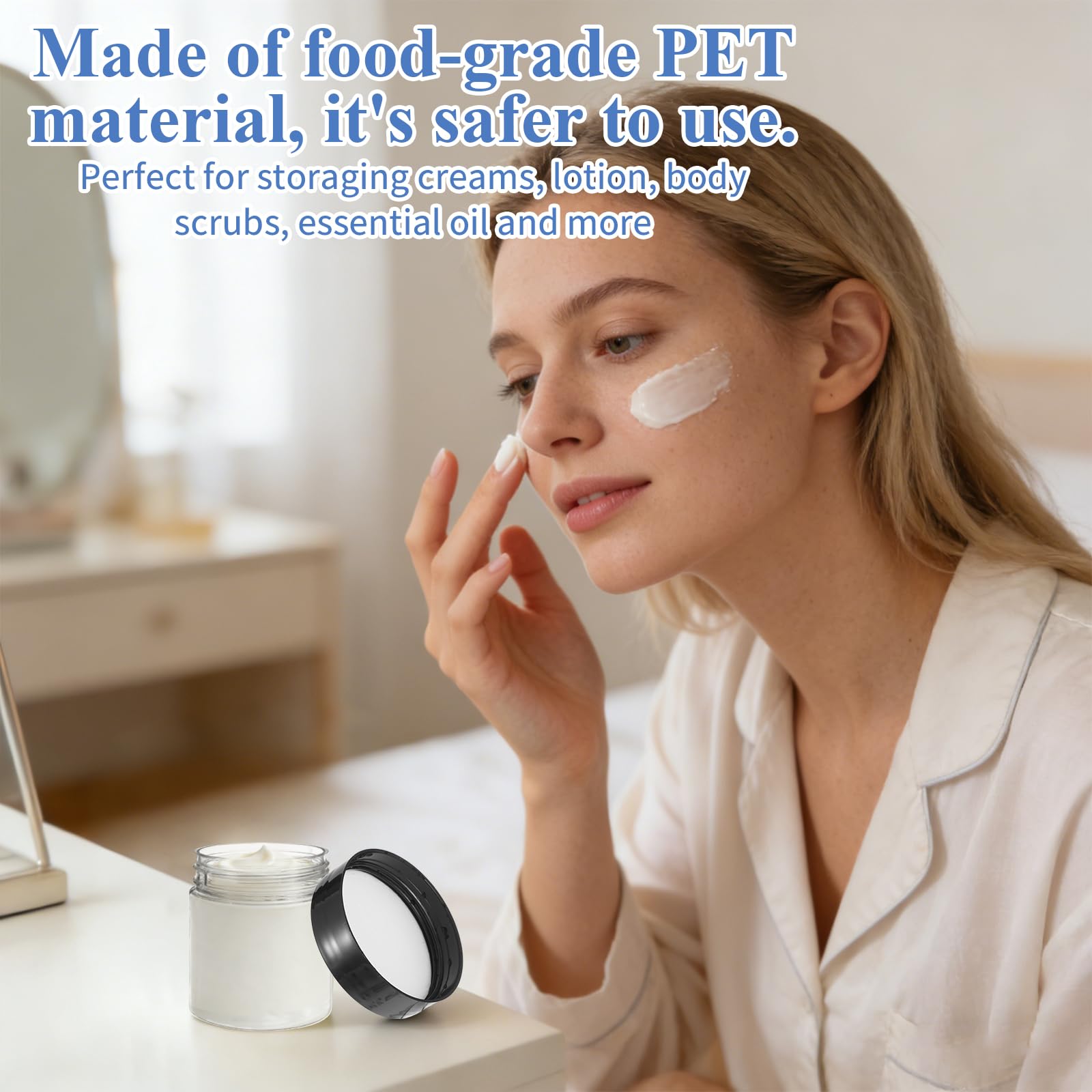 FUPMILPHRANX 100 Pack 4Oz Plastic Jars Round Clear Cosmetic Conta - FUPMILPHRANX Official Product View 6