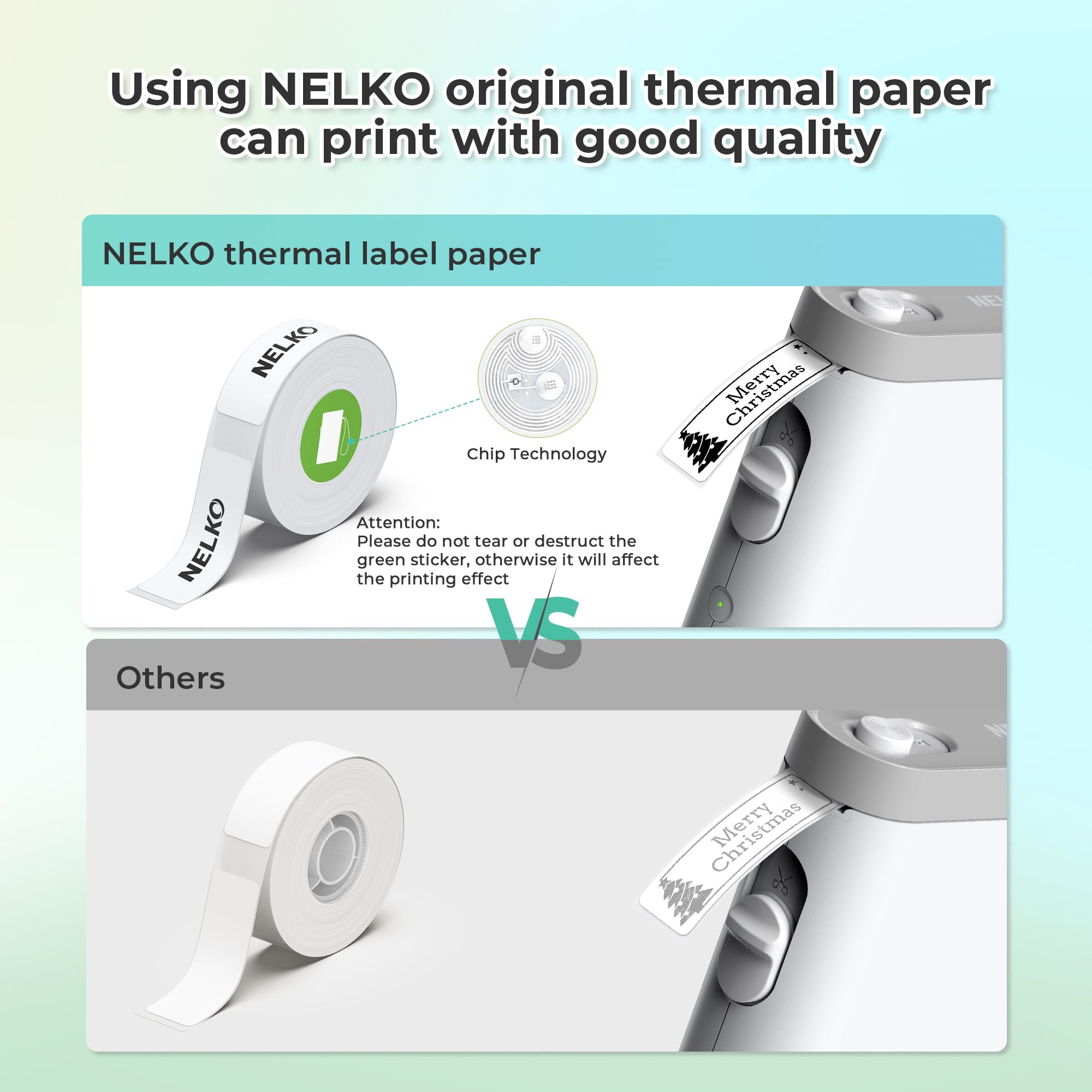 Nelko P21 Label Maker Machine with Tape, Bluetooth Label Printer, by Nelko - Angle View 8
