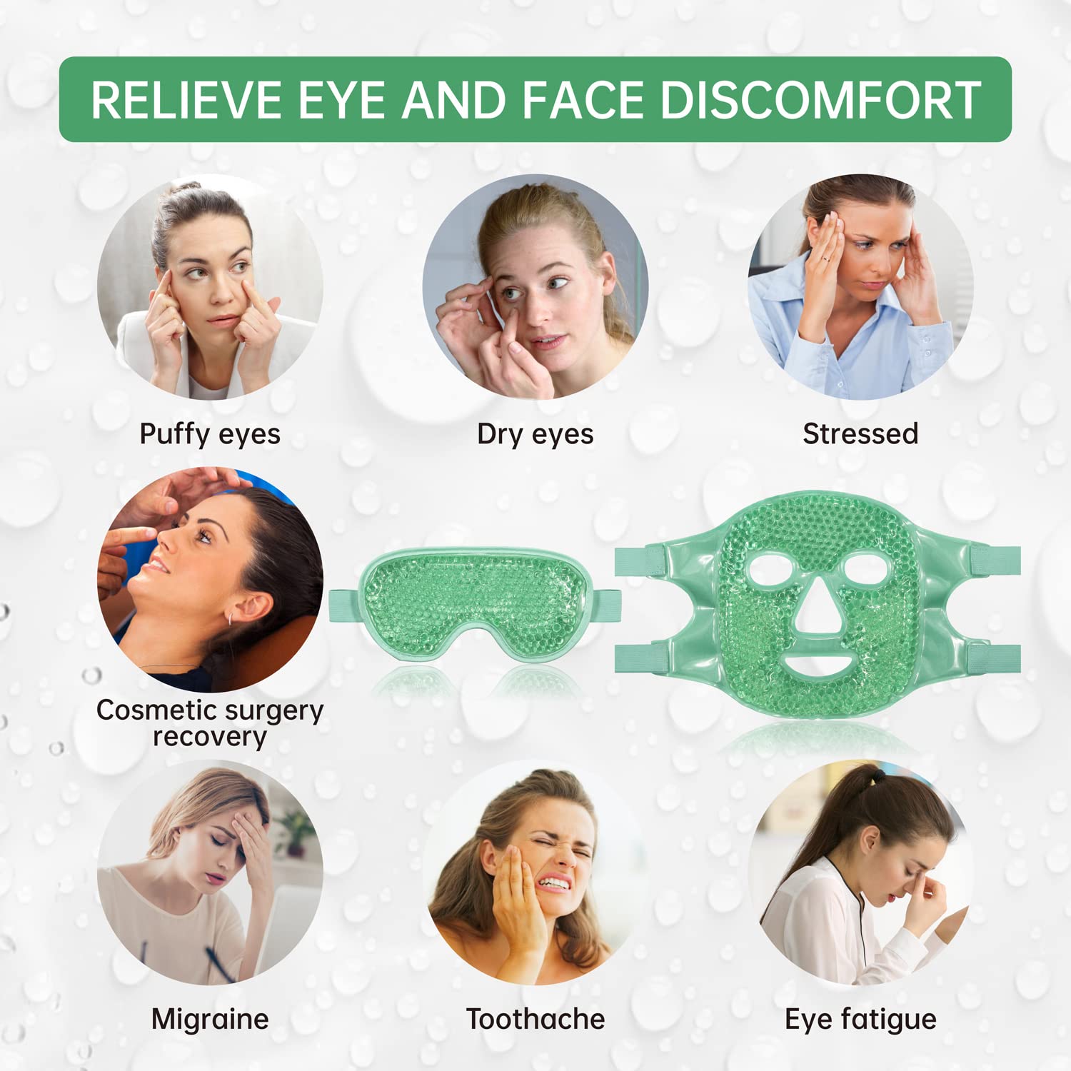 ZNÖCUETÖD Ice Pack Mask for Face & Eye – Hot Cold