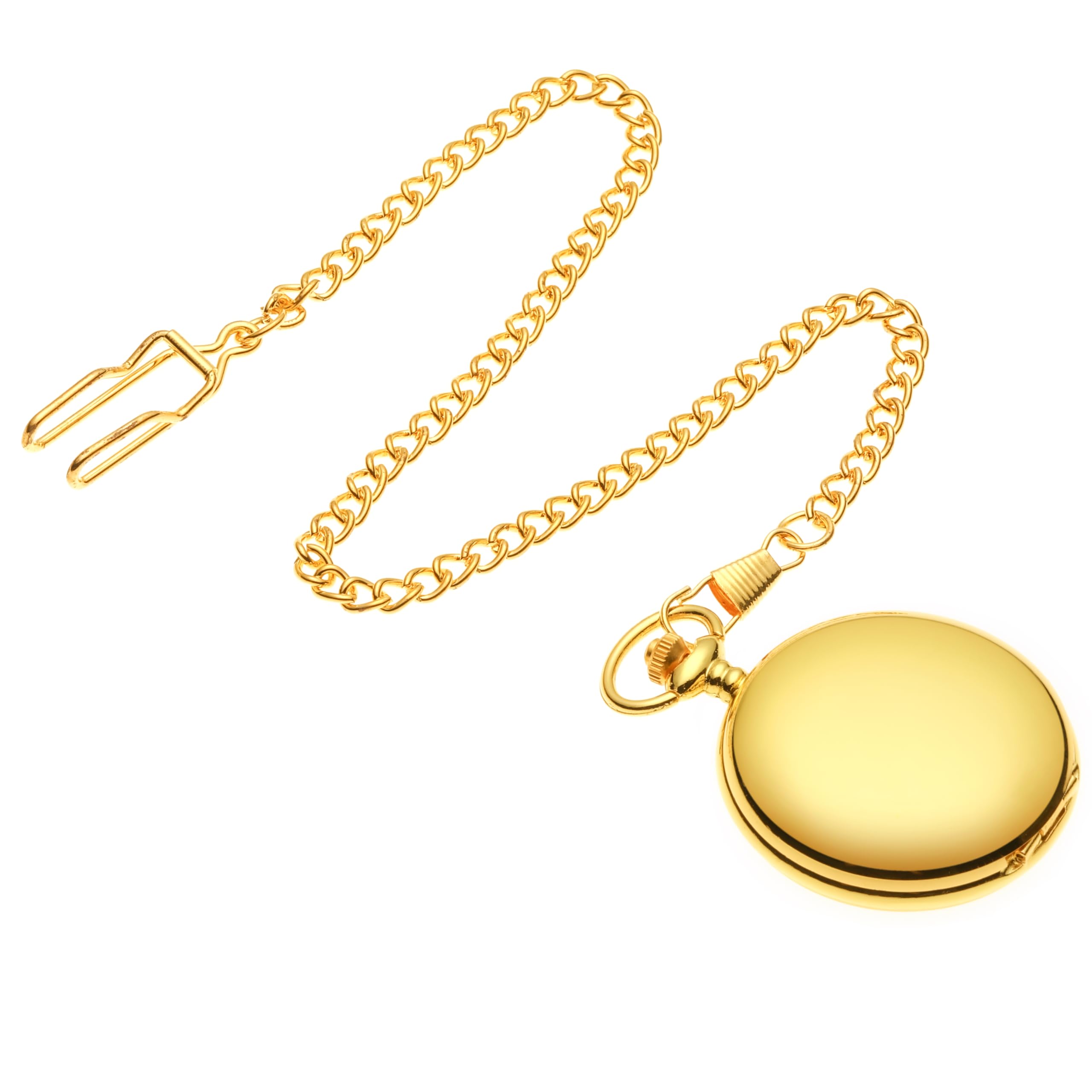 Vintage Gold Pocket Watch with Chain for Men & Women
