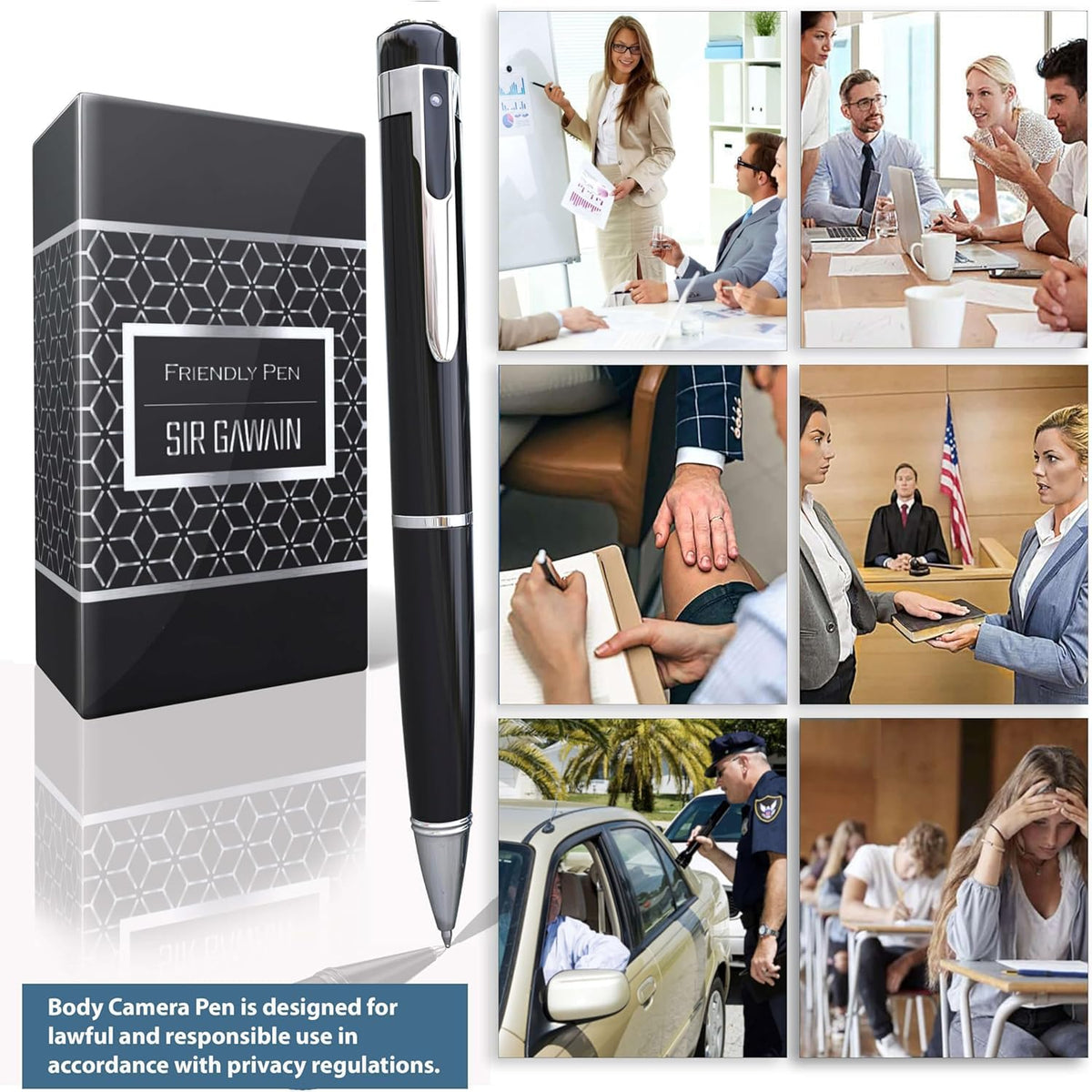 SIRGAWAIN Premium Body Camera Pen Full HD 1080p Video Photos - SIRGAWAIN Official Imagery - 4