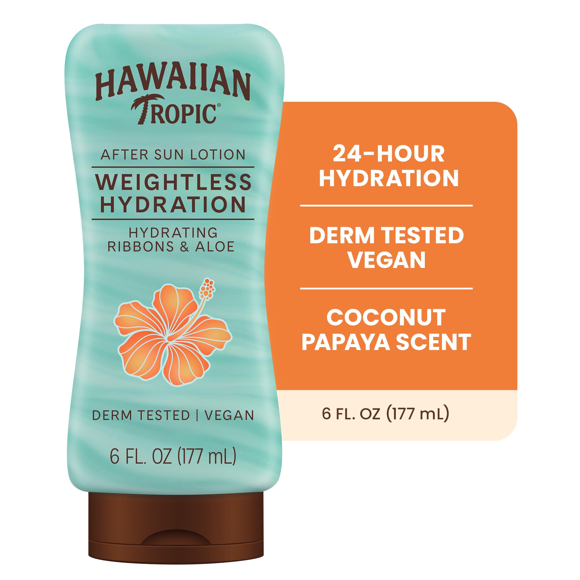 Hawaiian Tropic Weightless Hydration After Sun Lotion, 6 Fl Oz (2 Pack)