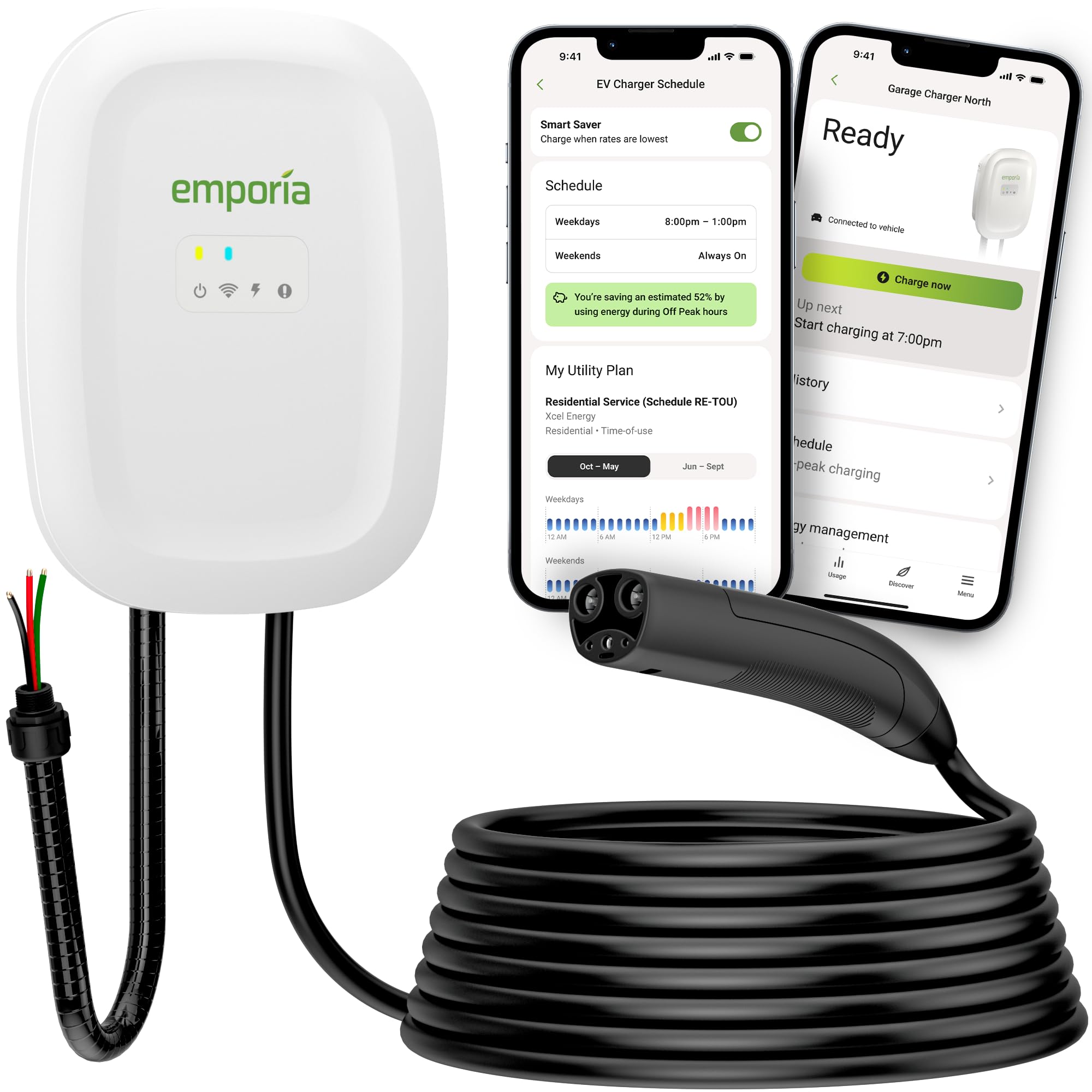 EMPORIA Level 2 EV Charger w - NACS & Compatible with Tesla 48 amp El - EMPORIA Official Product View 1