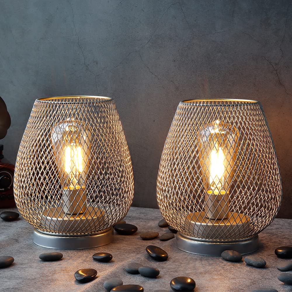 JHY DESIGN Set of 2 Metal Cage LED Lantern Battery Powered - JHY DESIGN Official Imagery - 8