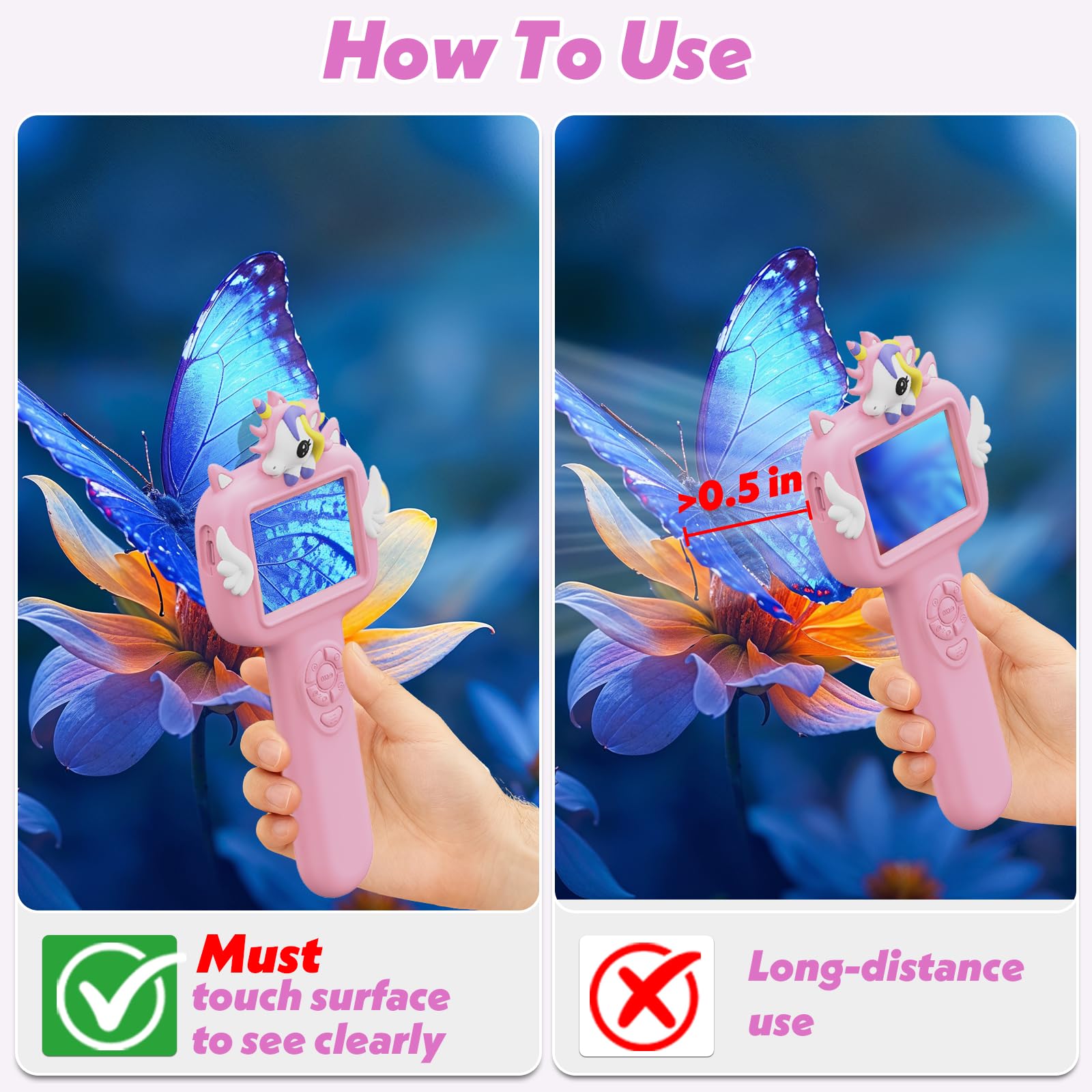 Wonovate Microscope for Kids Gifts Toys Science, Mini Handheld Digital - View 2