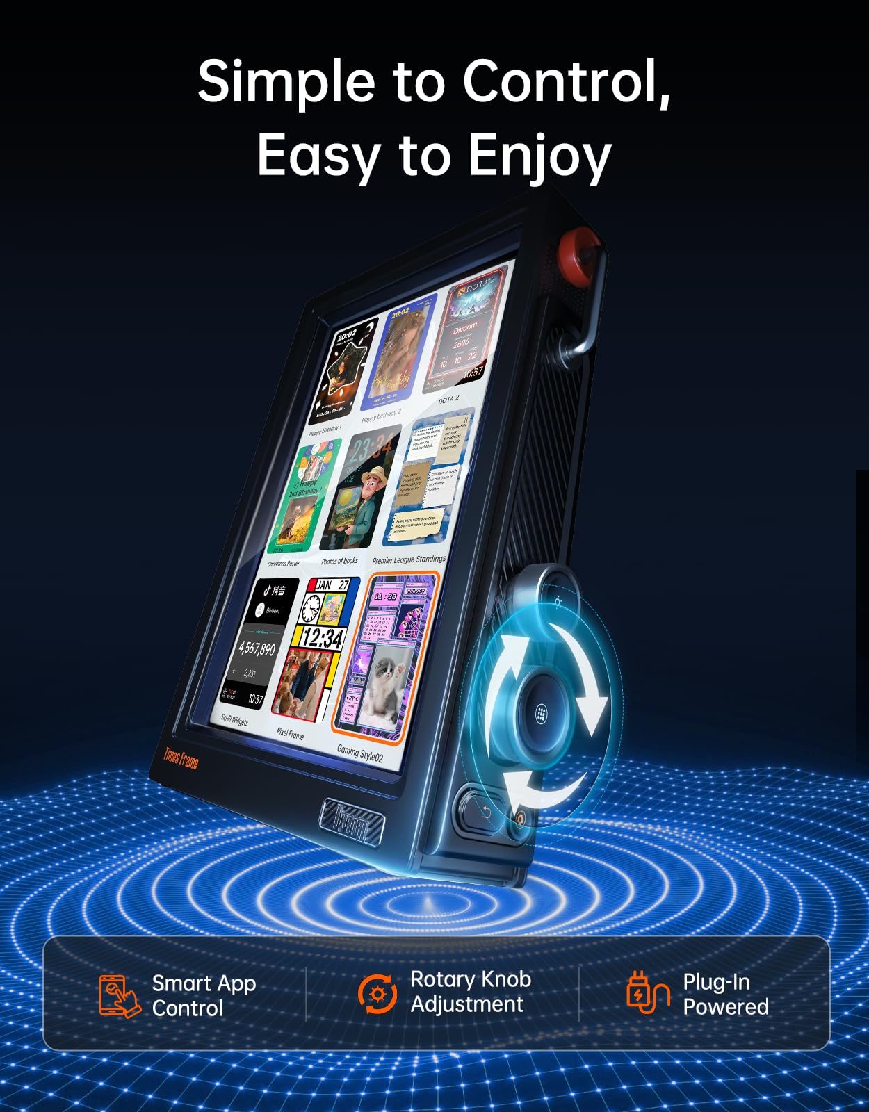 Divoom Times Frame – 10.1" WiFi 6 Digital Picture Frame & Smart D - Divoom Official Product View 5